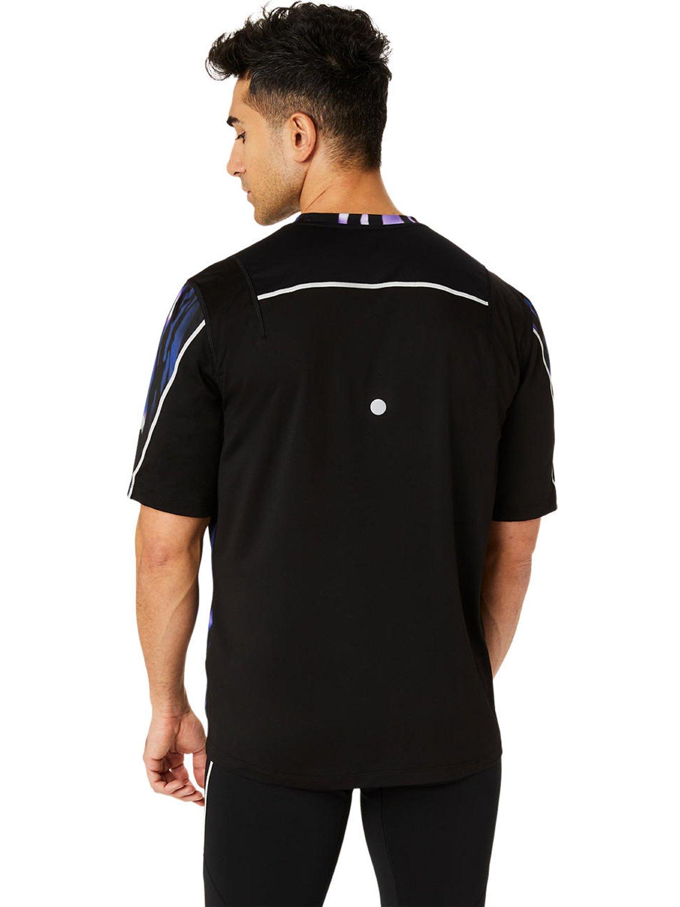  image of asics-mens-running-road-lite-show-short-sleeve-top-blackblue