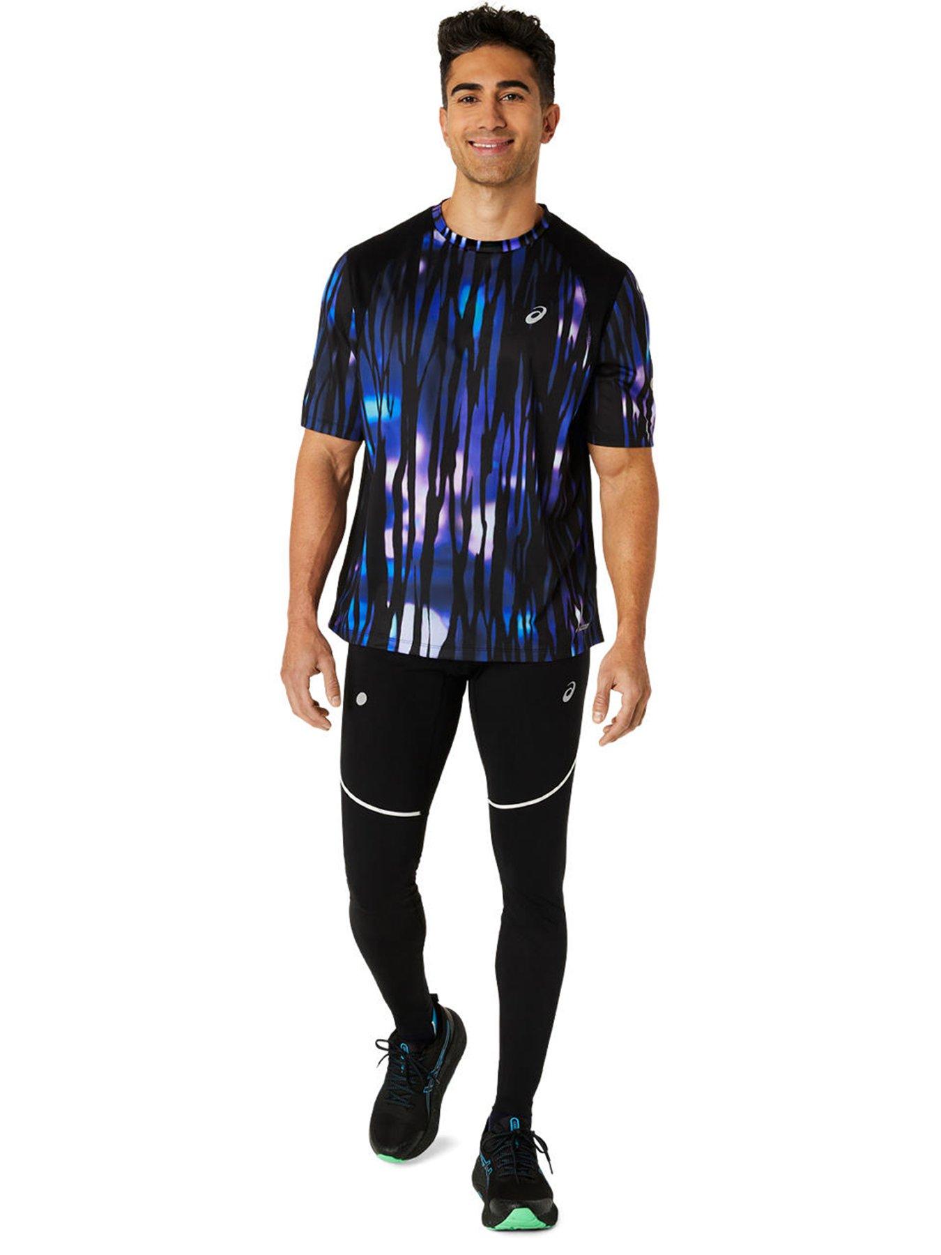  image of asics-mens-running-road-lite-show-short-sleeve-top-blackblue
