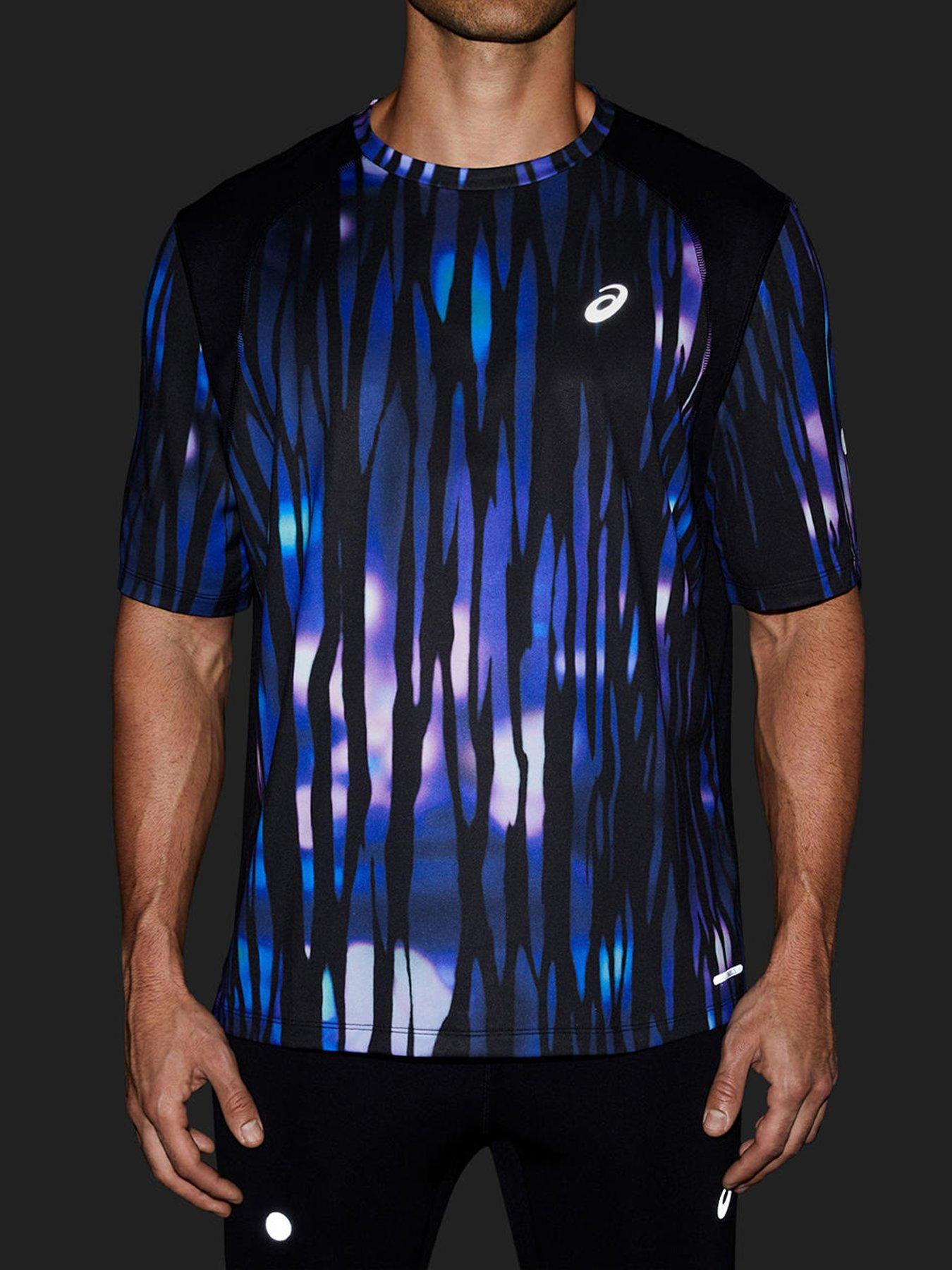  image of asics-mens-running-road-lite-show-short-sleeve-top-blackblue