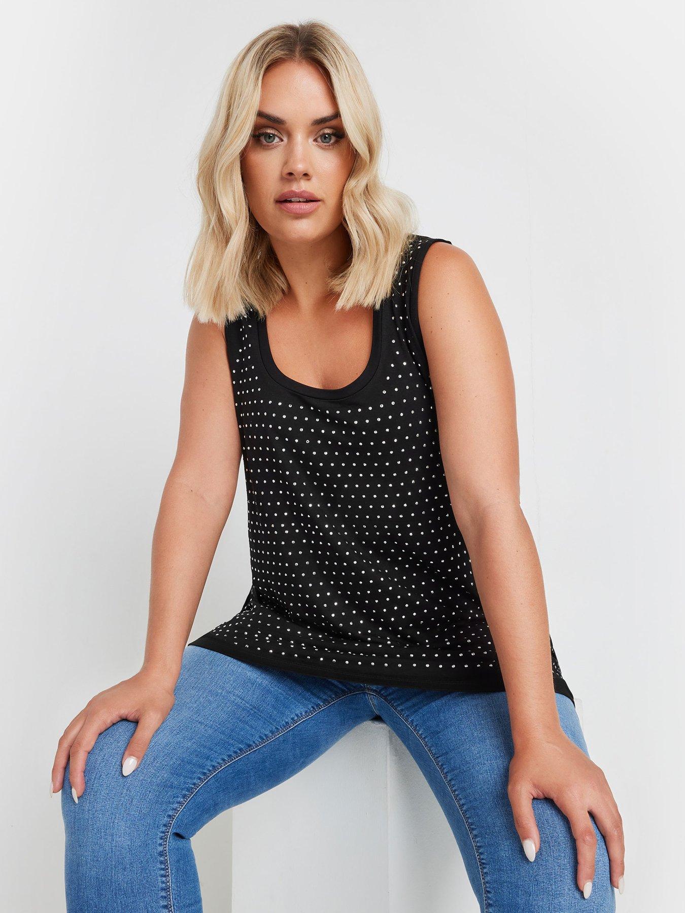 undefined Stud Front Panel Vest - Black