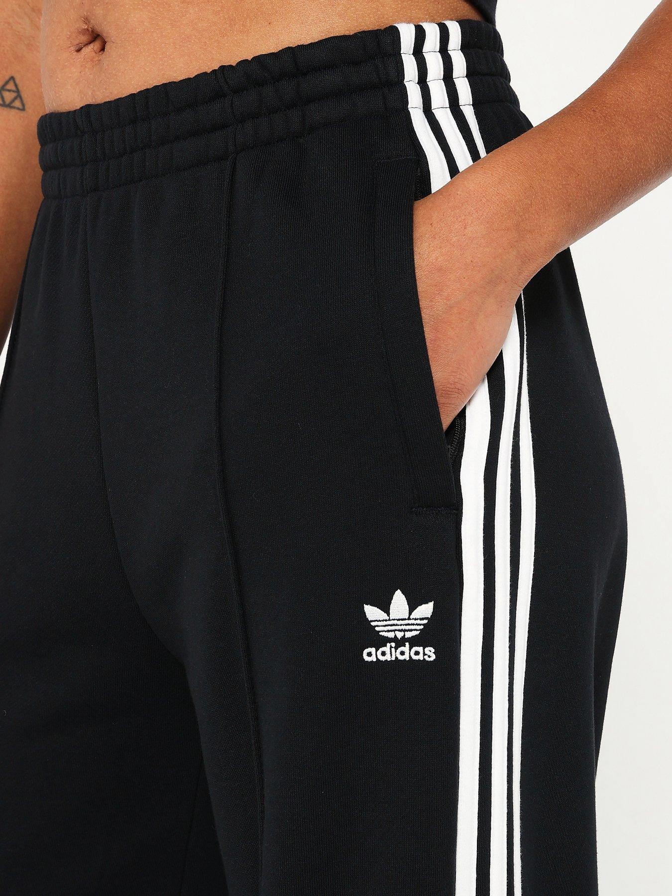 adidas Originals Womens 3 Stripe Wide Leg French Terry Pant