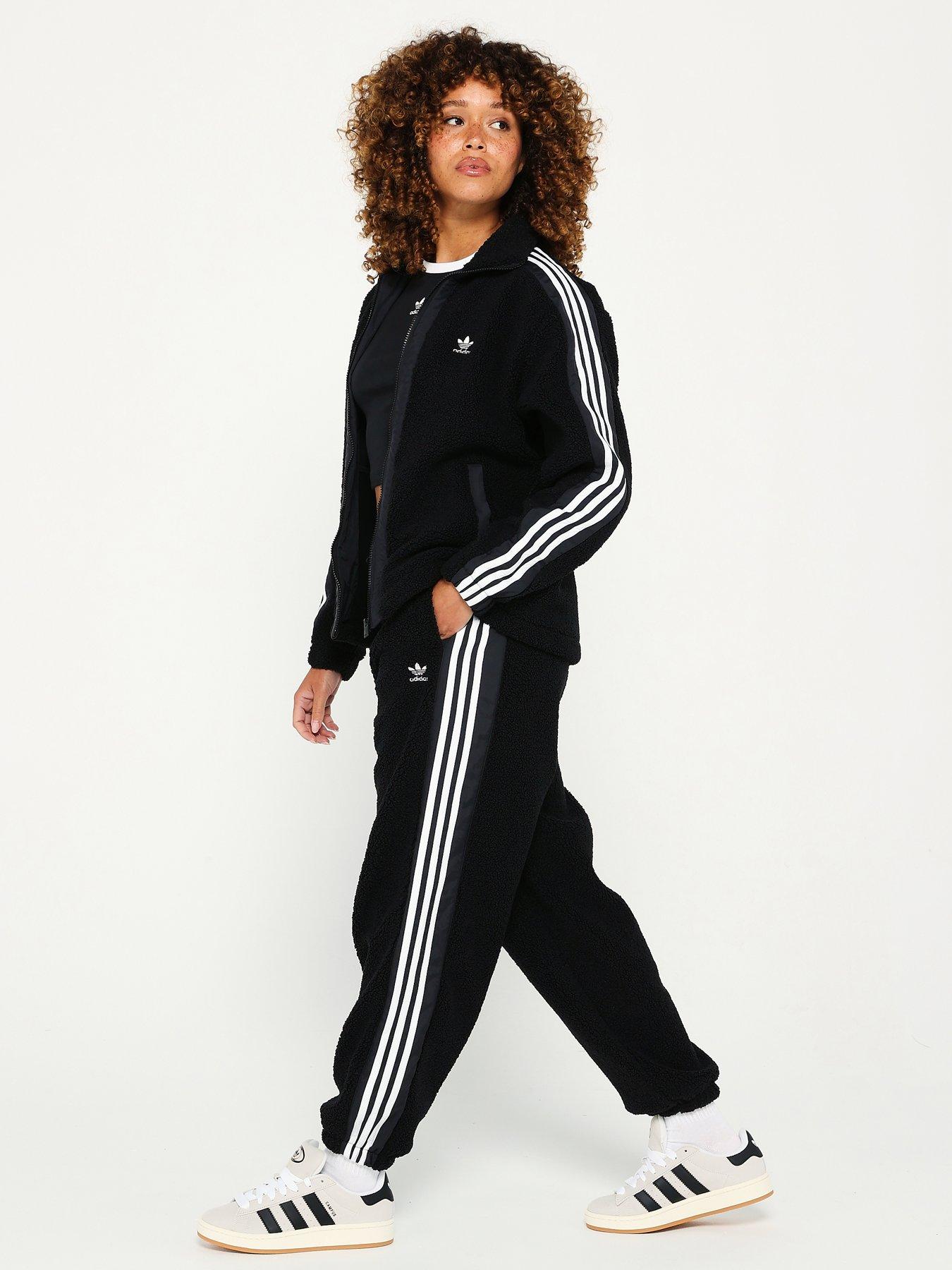 Adidas fleece track pants womens on sale