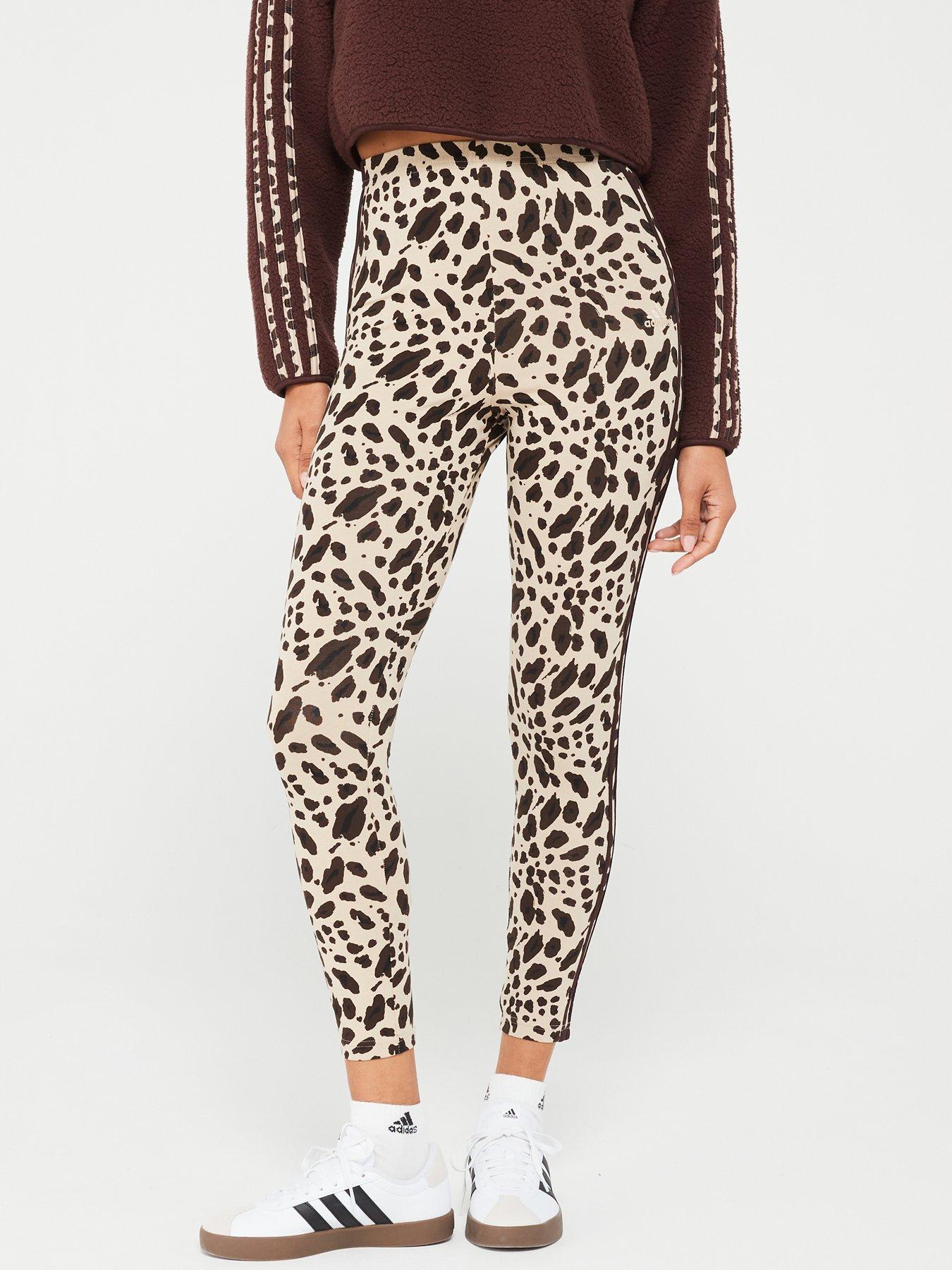  image of adidas-sportswear-womens-animal-3-stripe-legging-brown