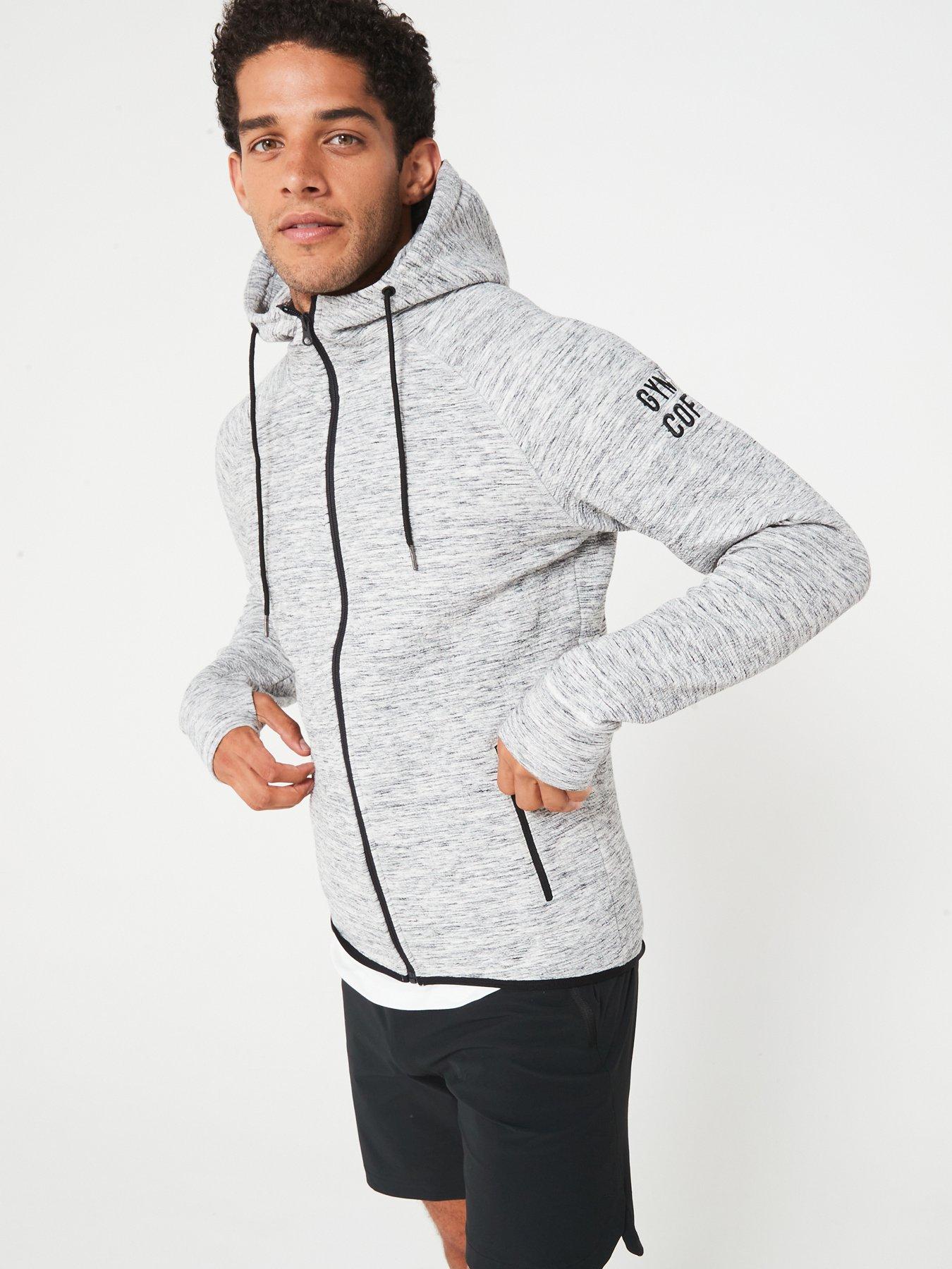 undefined Mens Training Fleck Hoodie - Grey