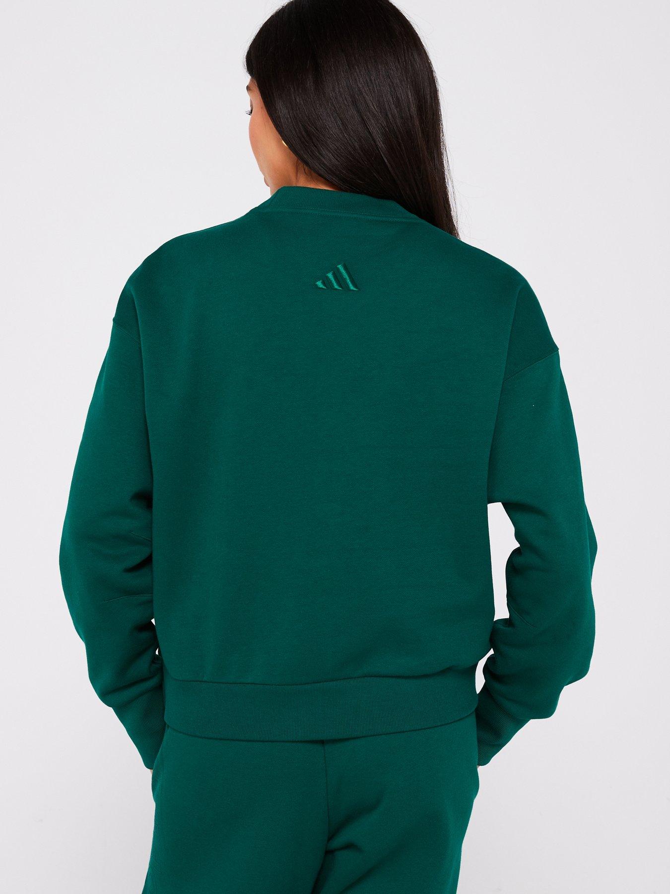 adidas Sportswear Womens All Season Crew Sweat Green Littlewoods
