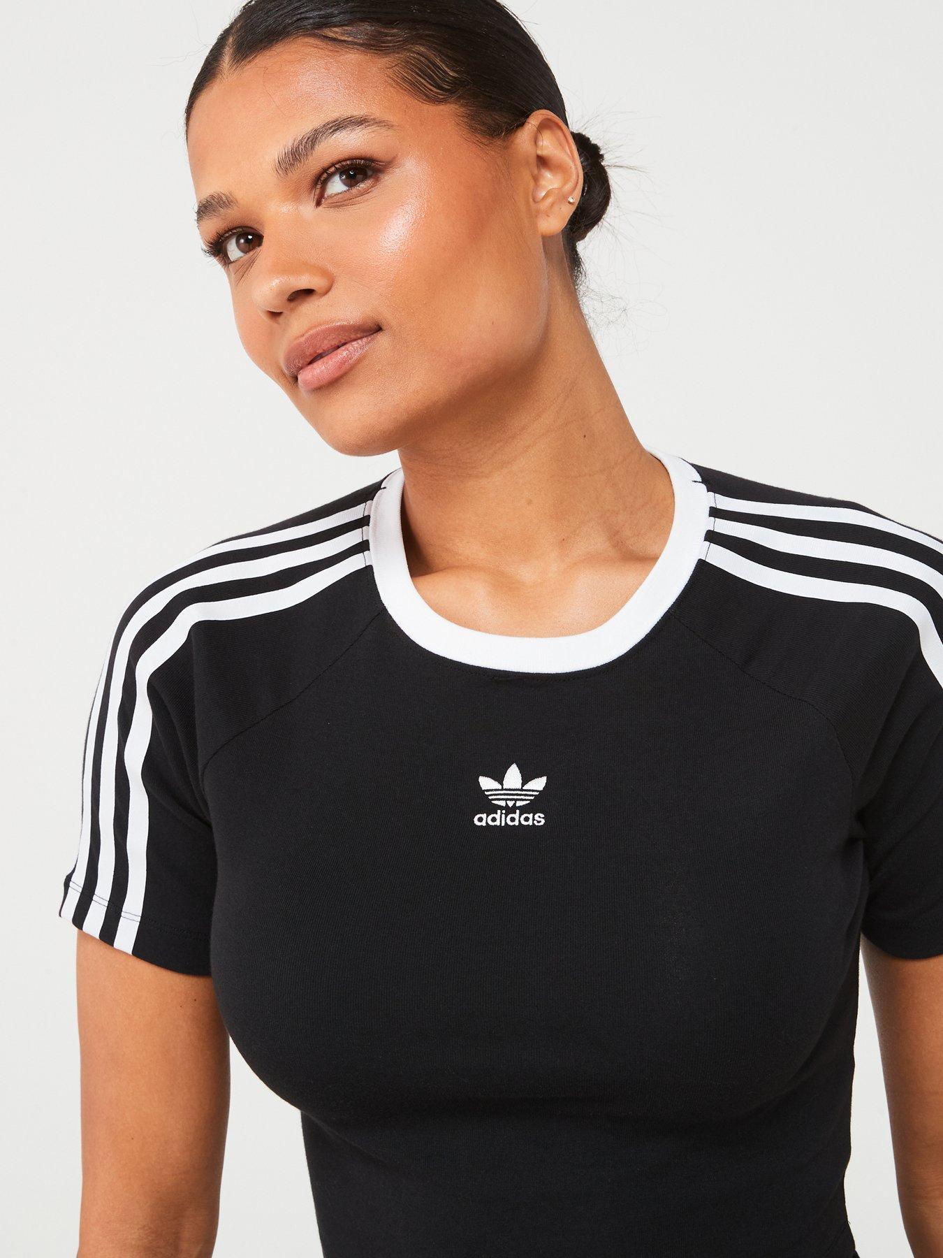  image of adidas-originals-womens-3-stripe-baby-t-shirt-black