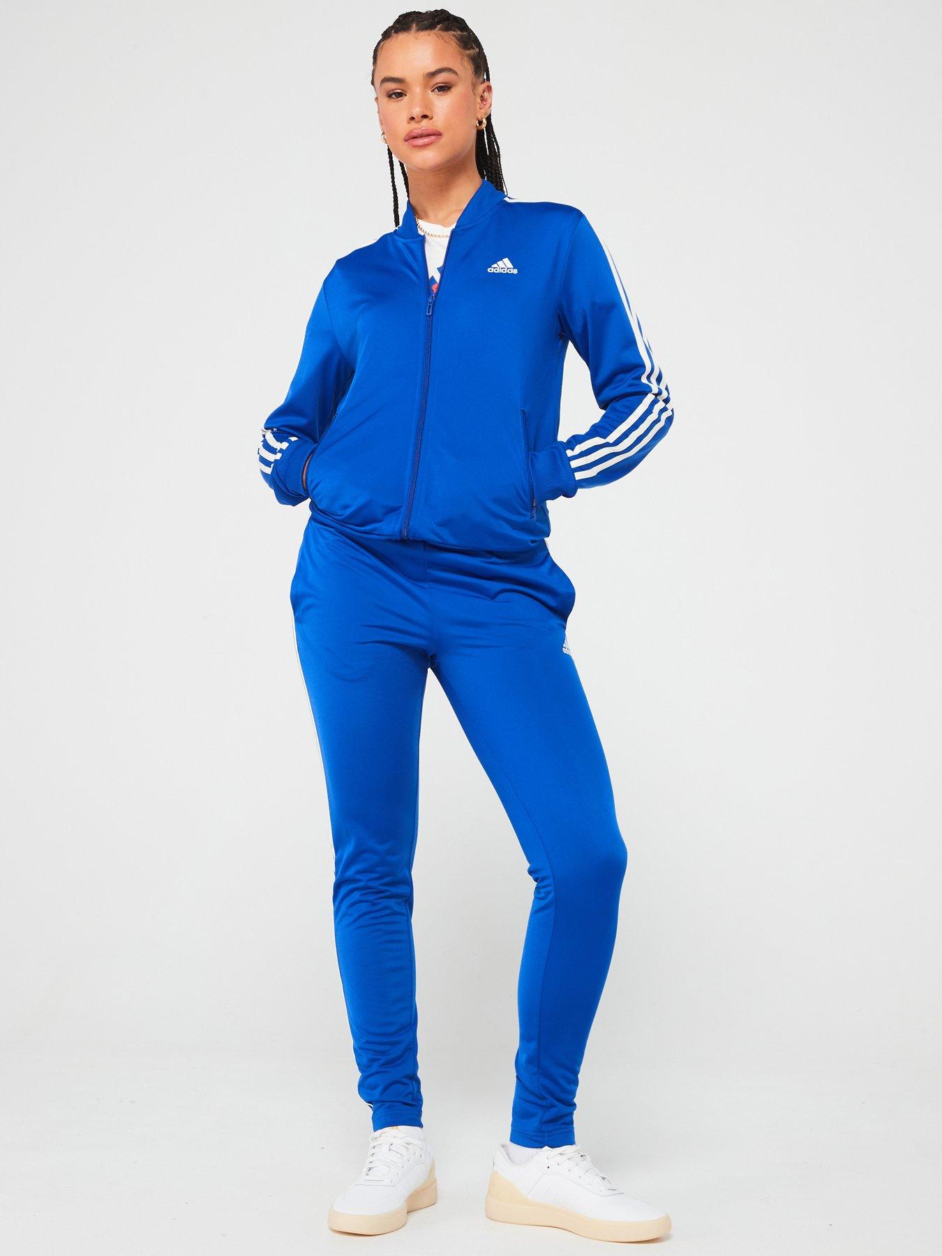 adidas Sportswear Womens Stripe Tracksuit Blue Littlewoods
