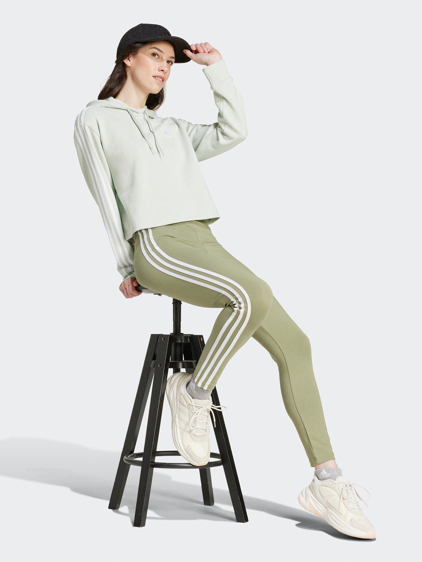  image of adidas-sportswear-womens-3-stripe-high-waisted-legging-green