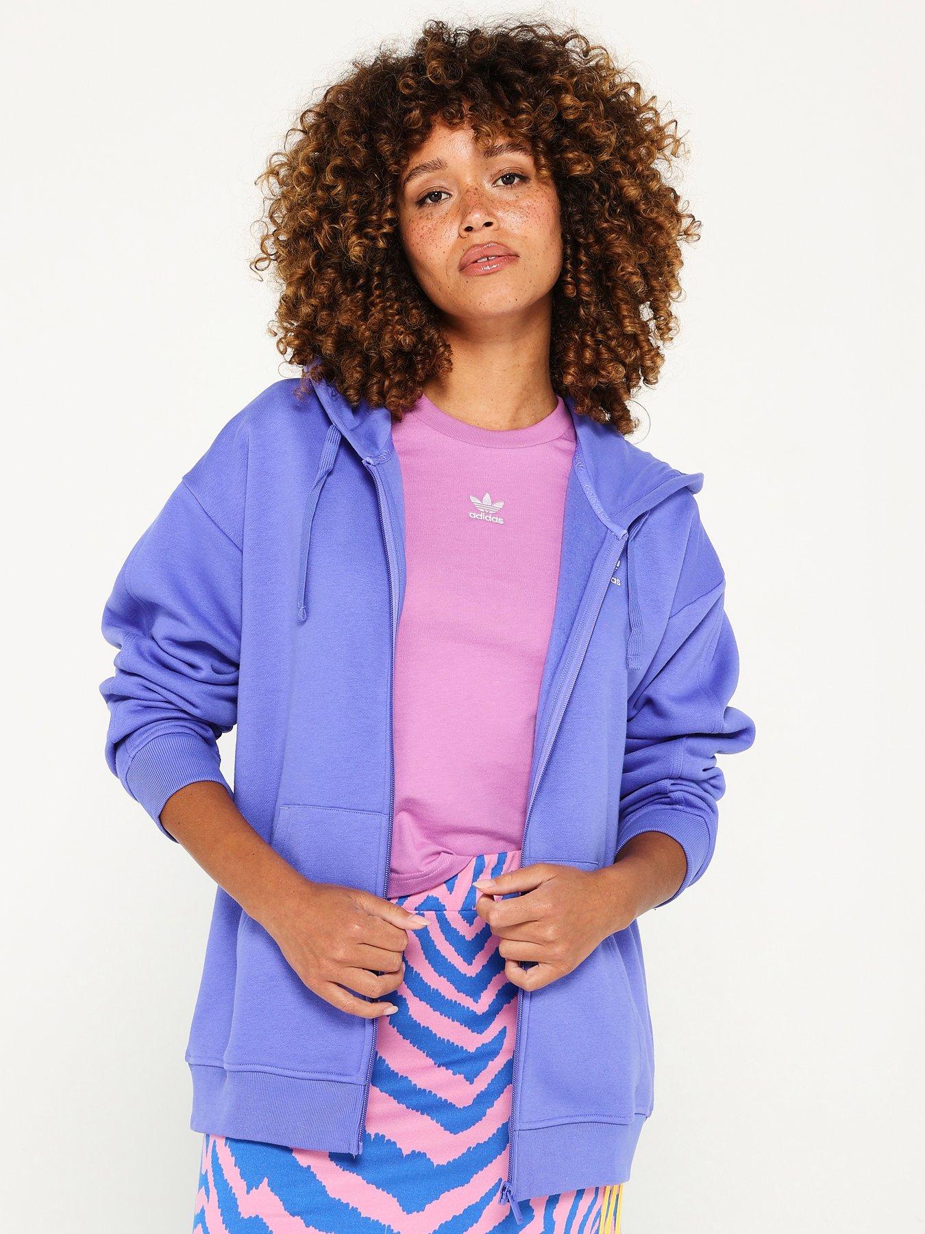 undefined Womens Essentials Full Zip Hoodie - Blue