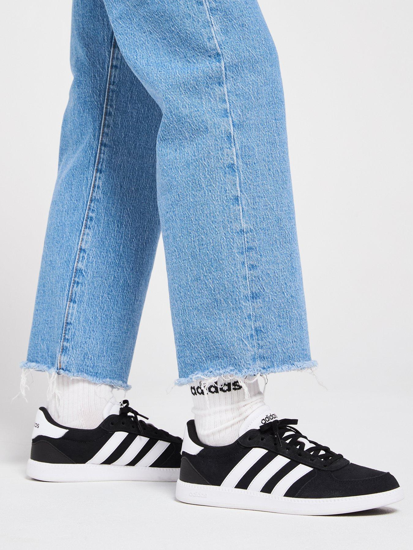  image of adidas-sportswear-womens-breaknet-sleek-suede-trainer-blackwhite