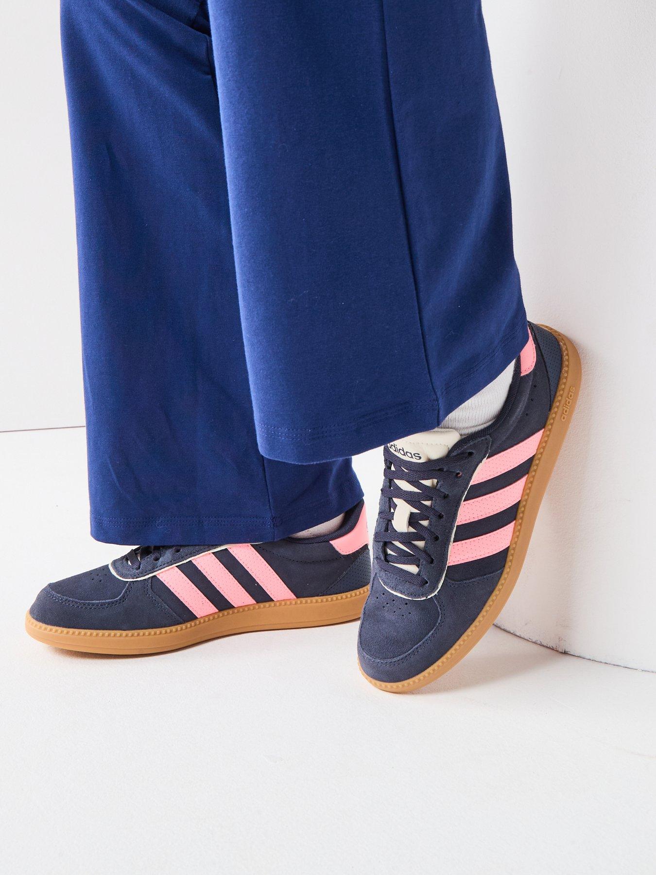 adidas Sportswear Women's Breaknet Sleek Suede Trainer - Navy/Pink