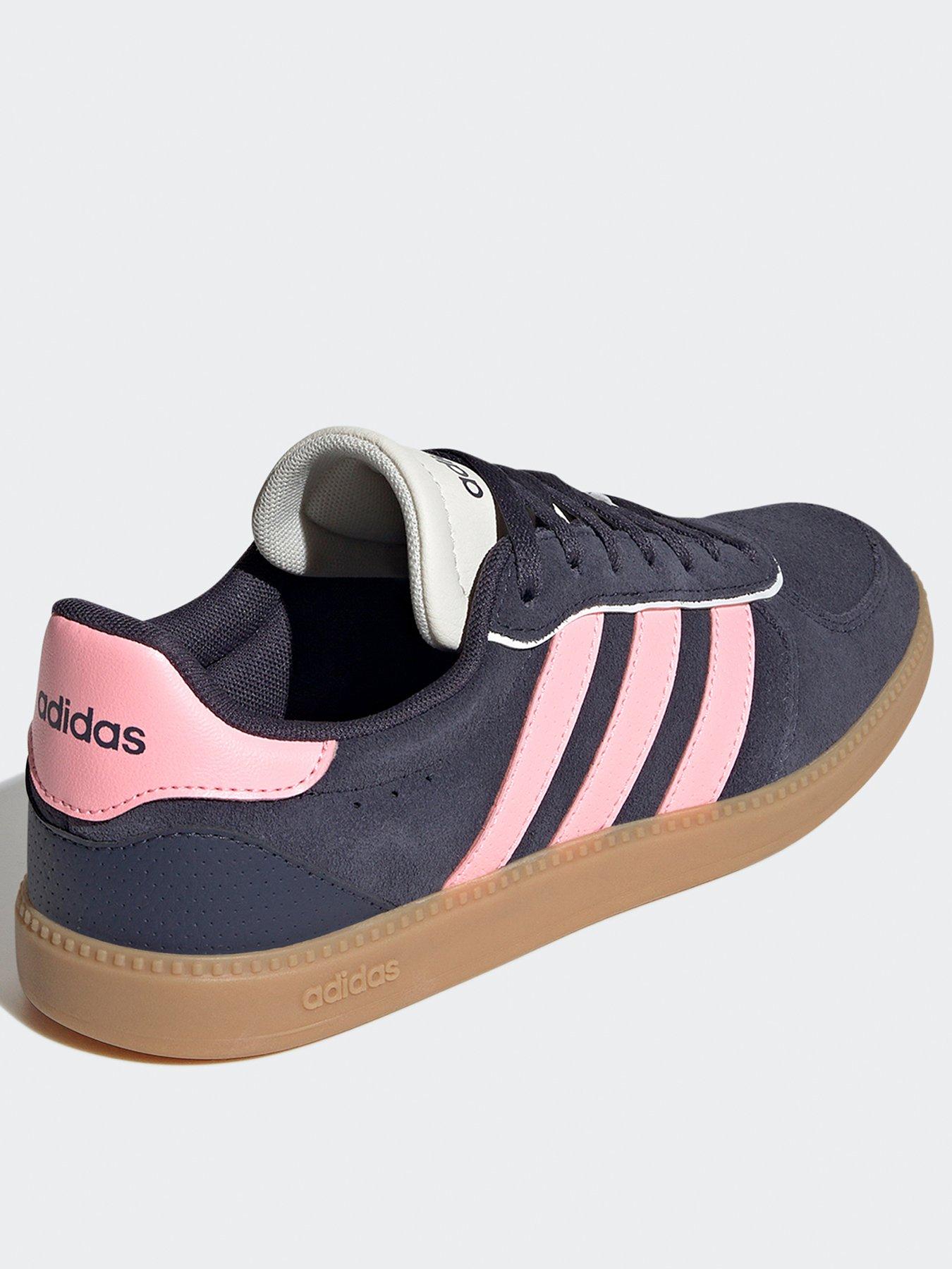 adidas Sportswear Women's Breaknet Sleek Suede Trainer Navy/Pink