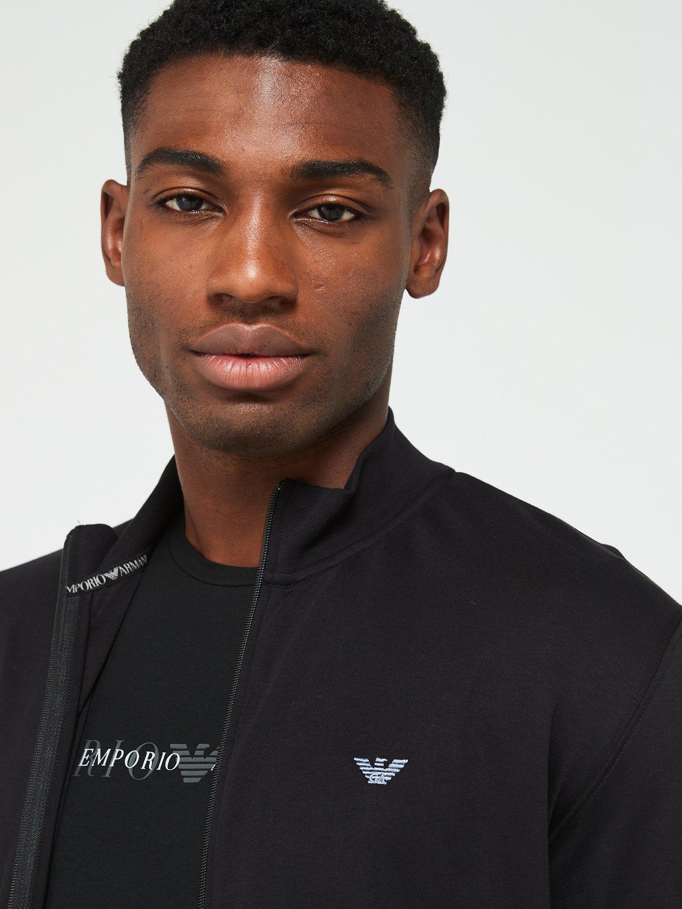 Image 3 of 4 of Emporio Armani Bodywear Interlock Full Zip Tracksuit - Black