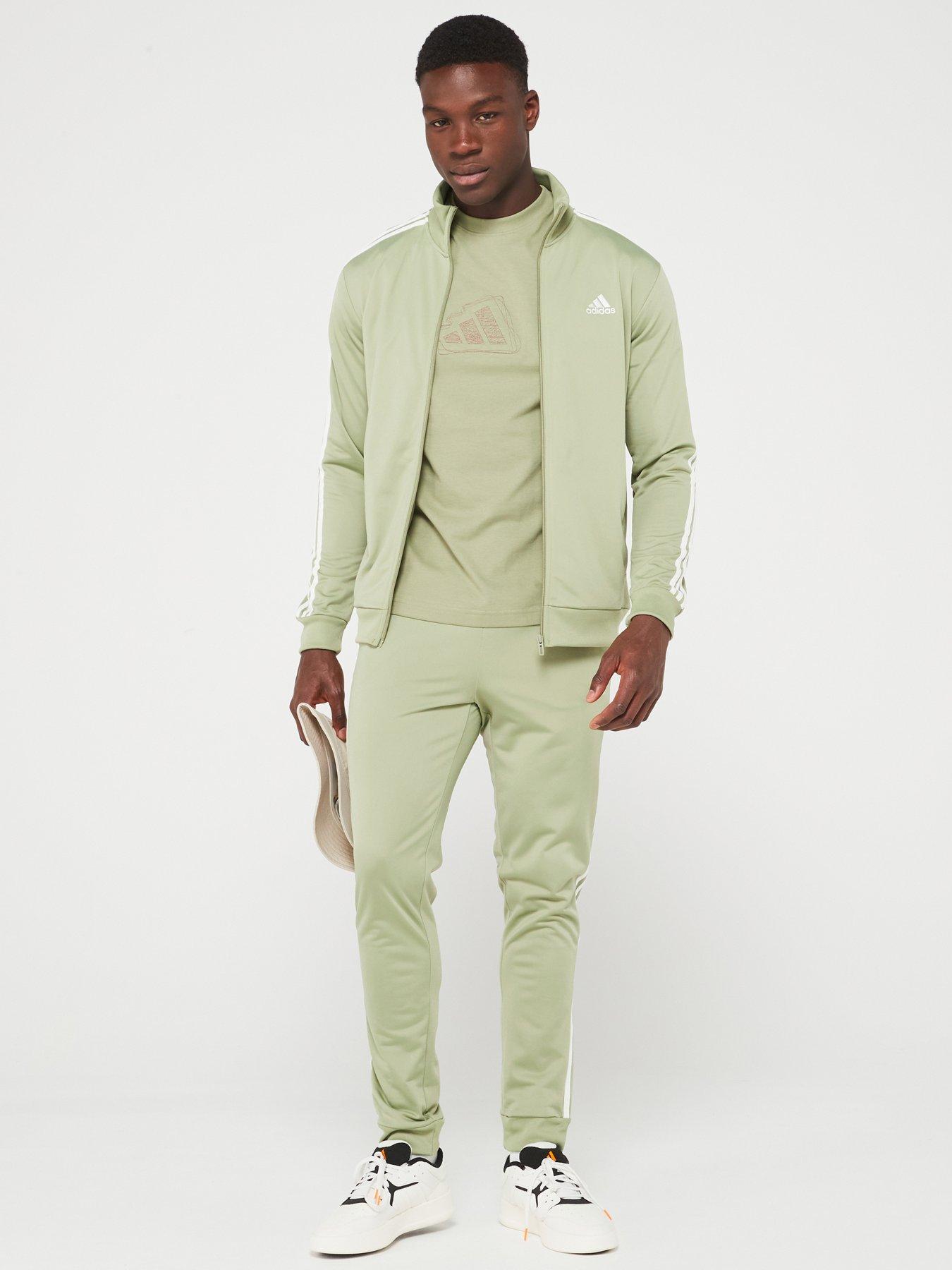 Dark green adidas tracksuit mens best sale