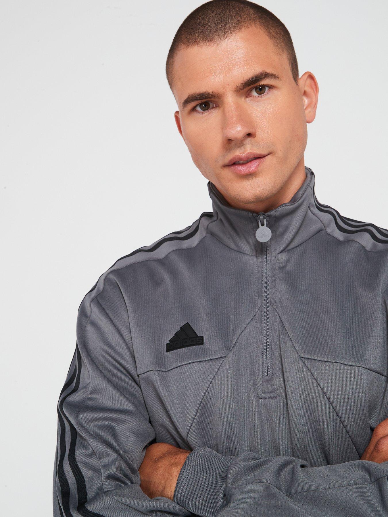  image of adidas-sportswear-mens-tiro-half-zip-blackgrey