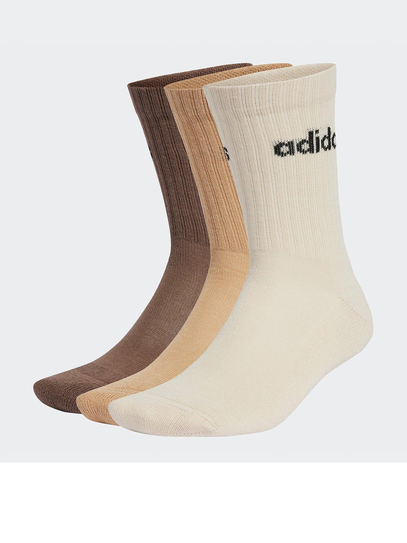  image of adidas-sportswear-unisex-cushioned-linear-crew-socks-3-pack-off-white