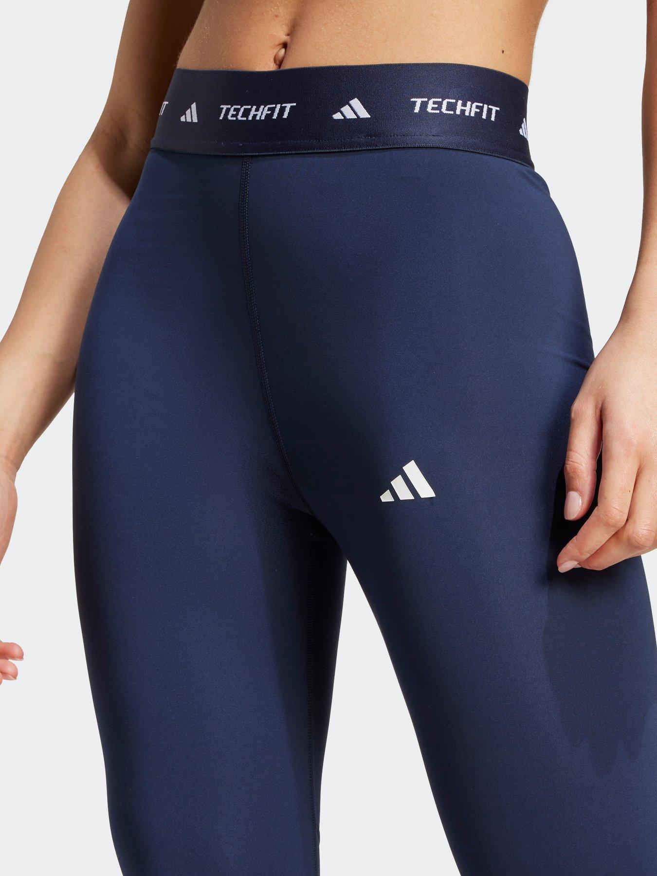 Image 4 of 5 of adidas Womens Training Tech Fit 7/8 Tights - Navy