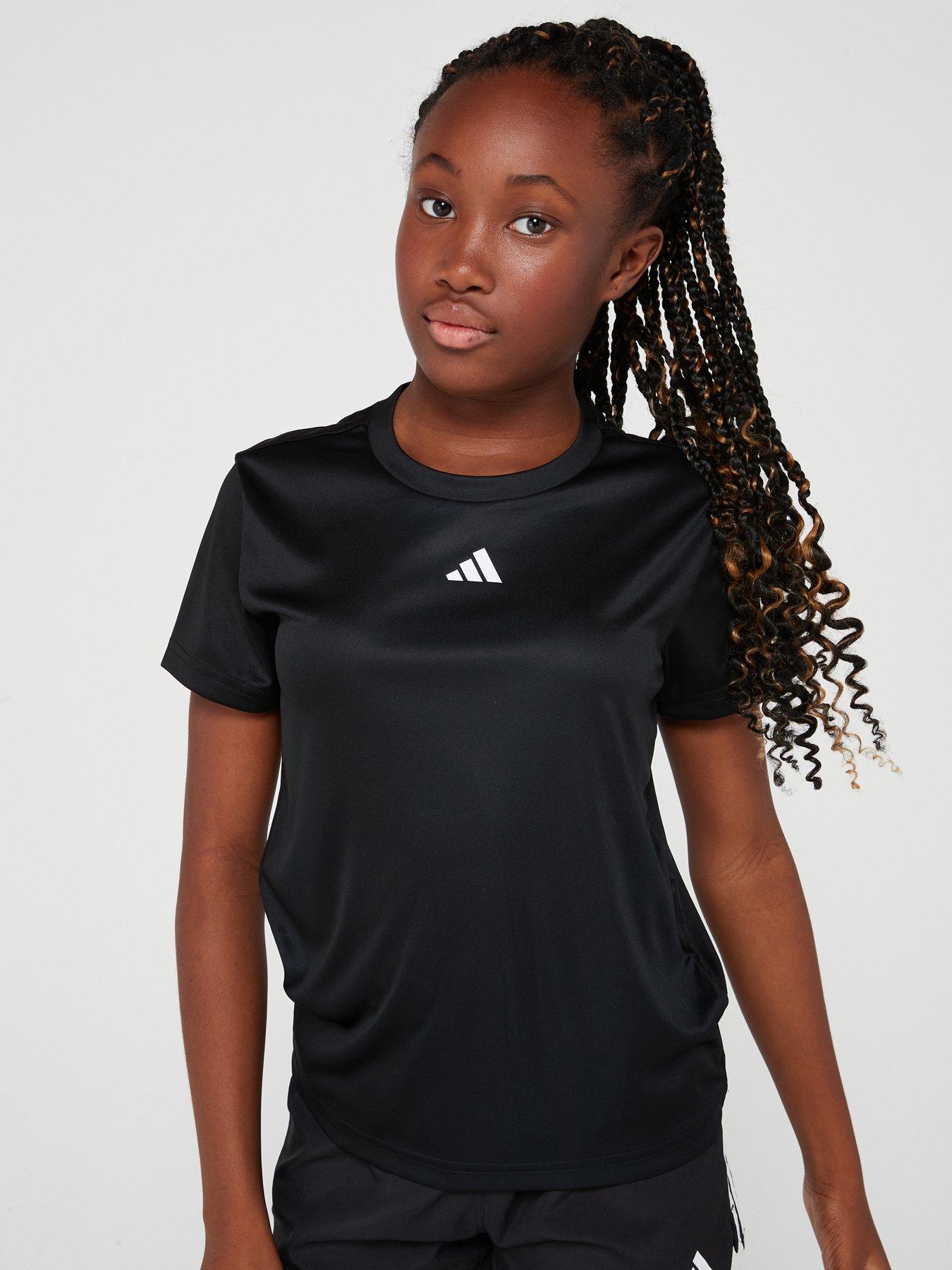undefined Junior Girls Train Essentials T-Shirt - Black/White