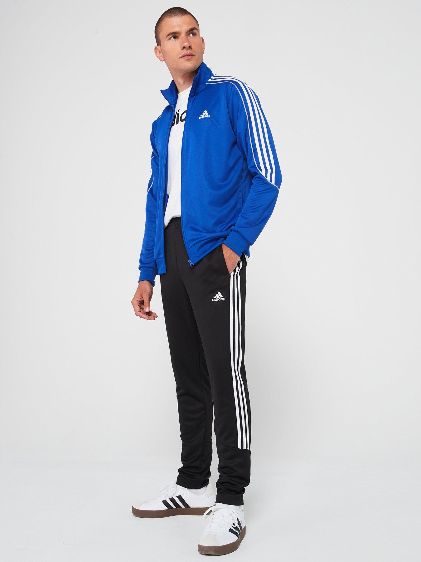 adidas Sportswear Mens 3 Stripe Double Knit Tracksuit Blue littlewoods