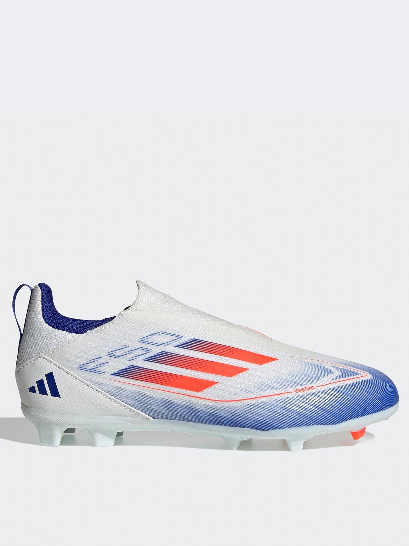 Junior F50 League Laceless Firm Ground Football Boot white