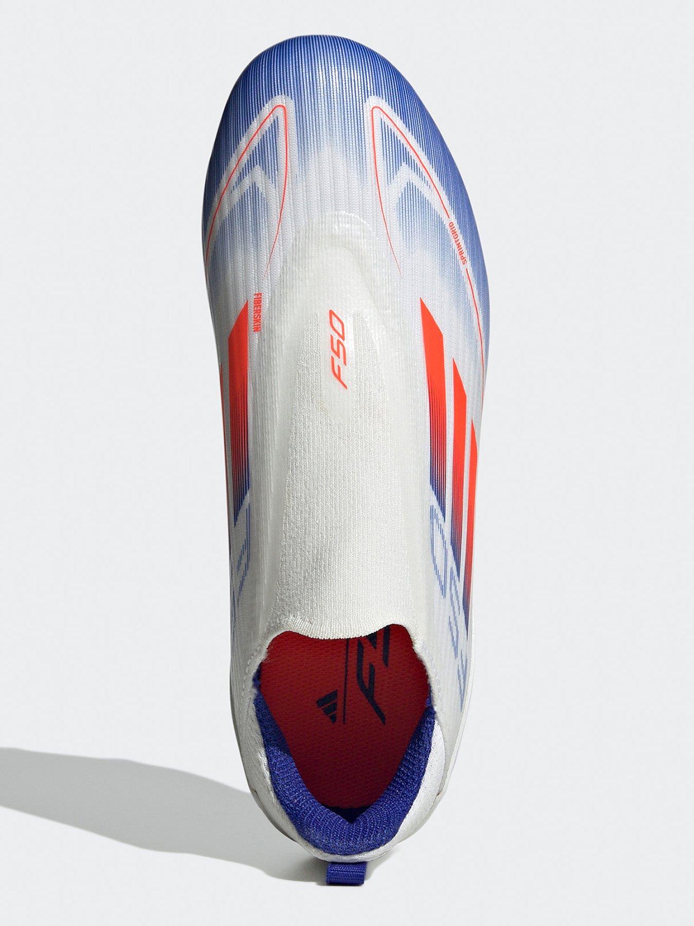 Image 4 of 6 of adidas Junior F50 League Laceless Firm Ground Football Boot -white