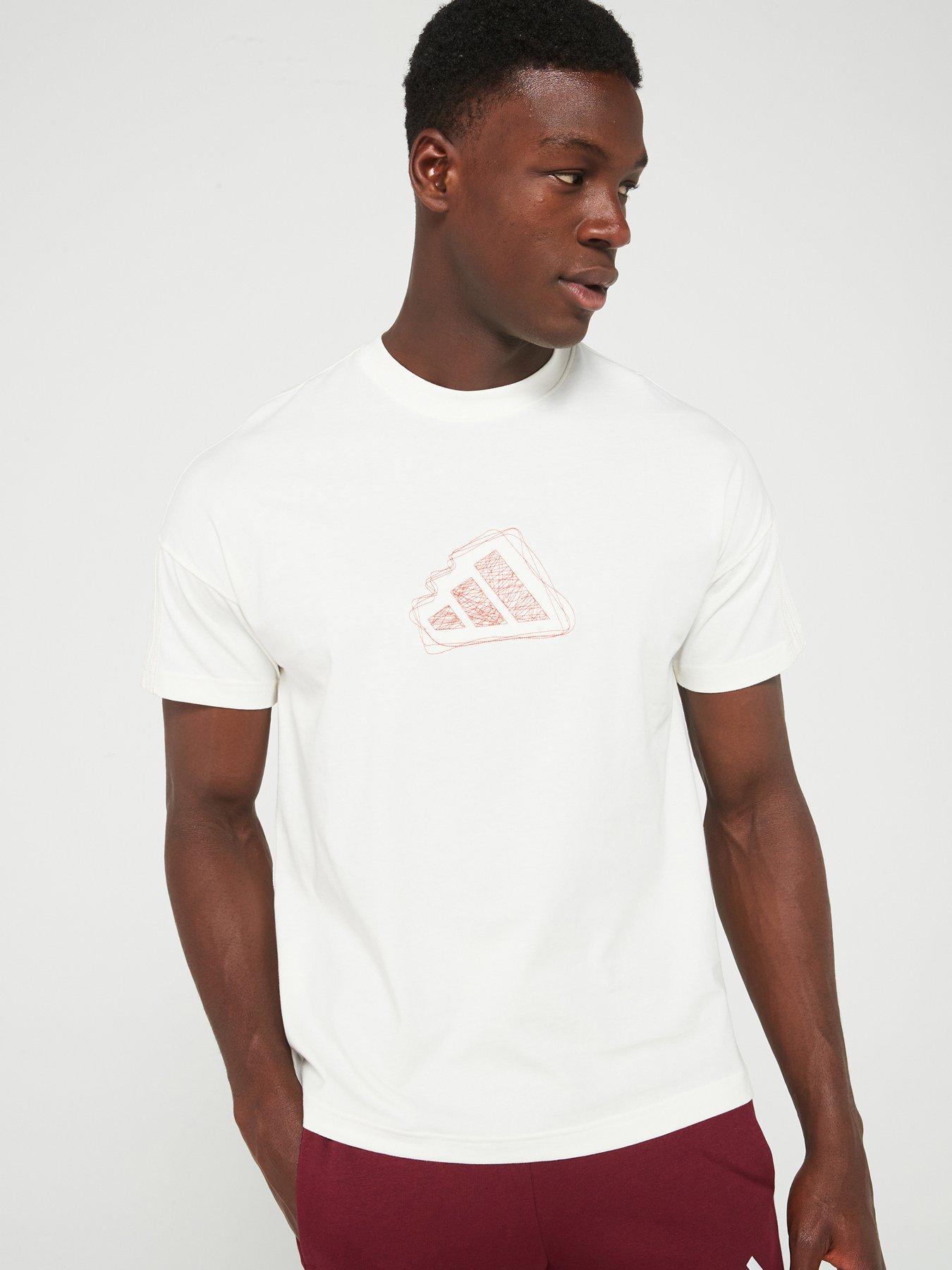 adidas Sportswear Mens All Season Graphic Tee Off White littlewoods