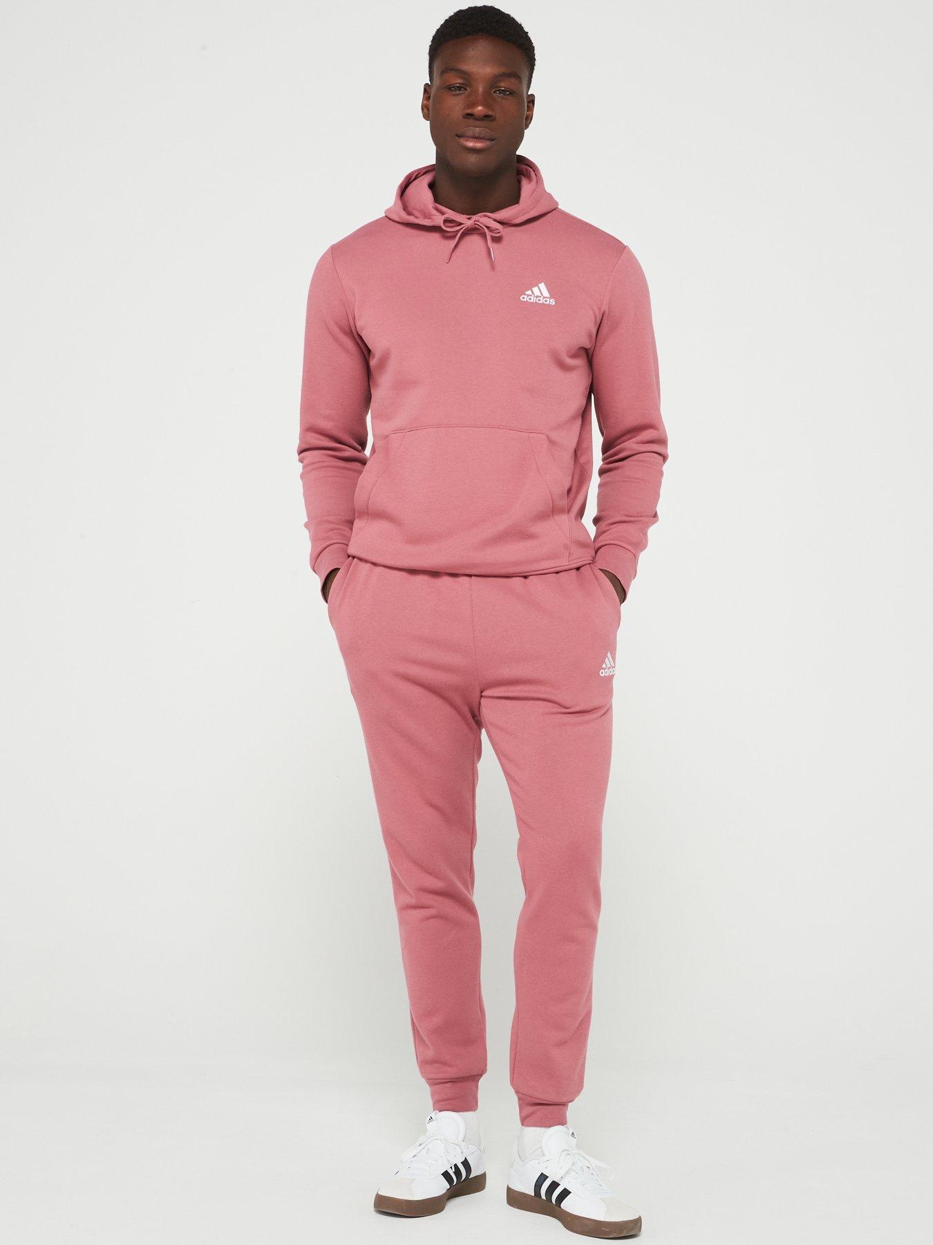 Adidas pink tracksuit mens on sale