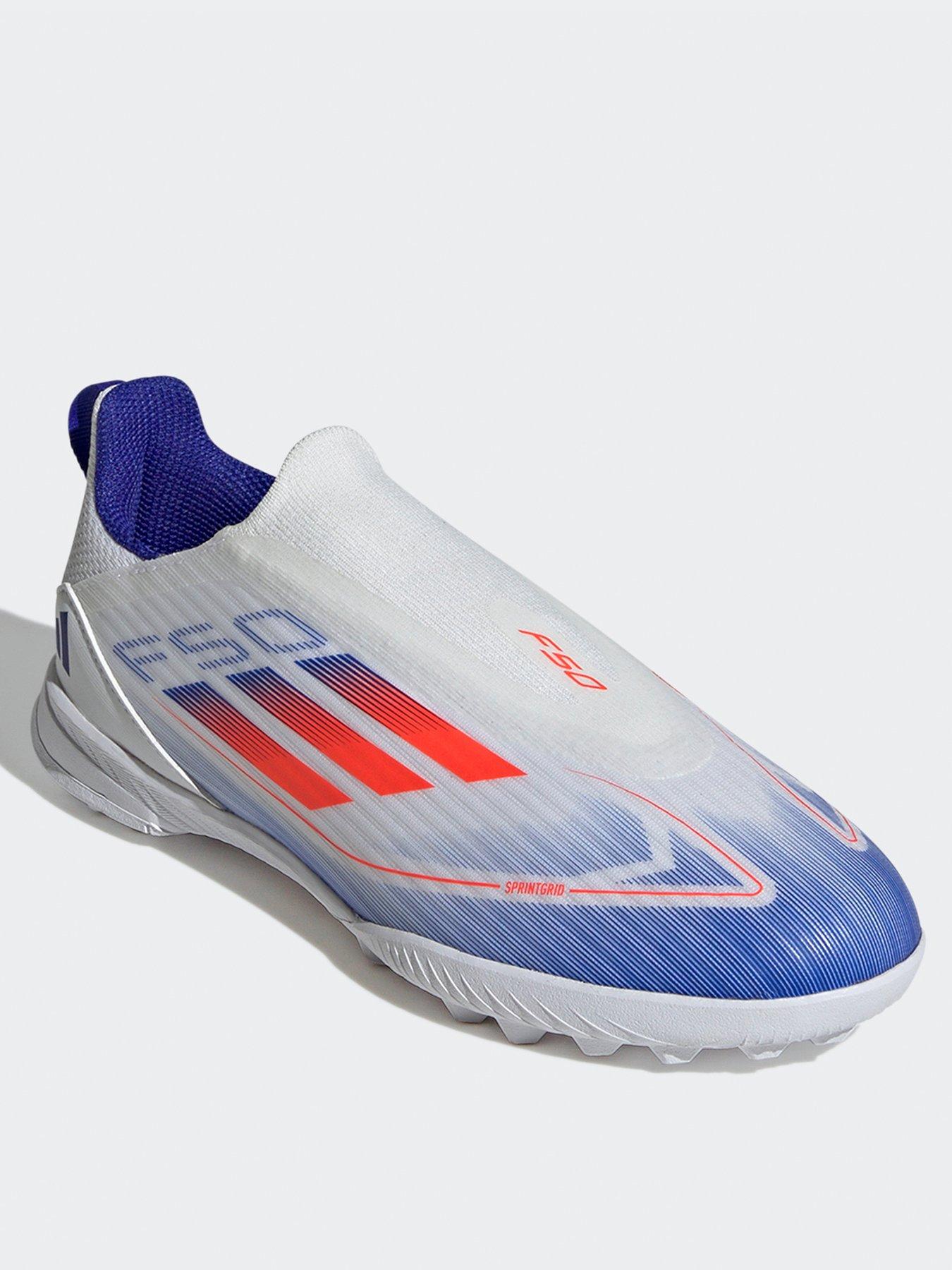 adidas Junior F50 League Laceless Astro Turf Football Boots- Black