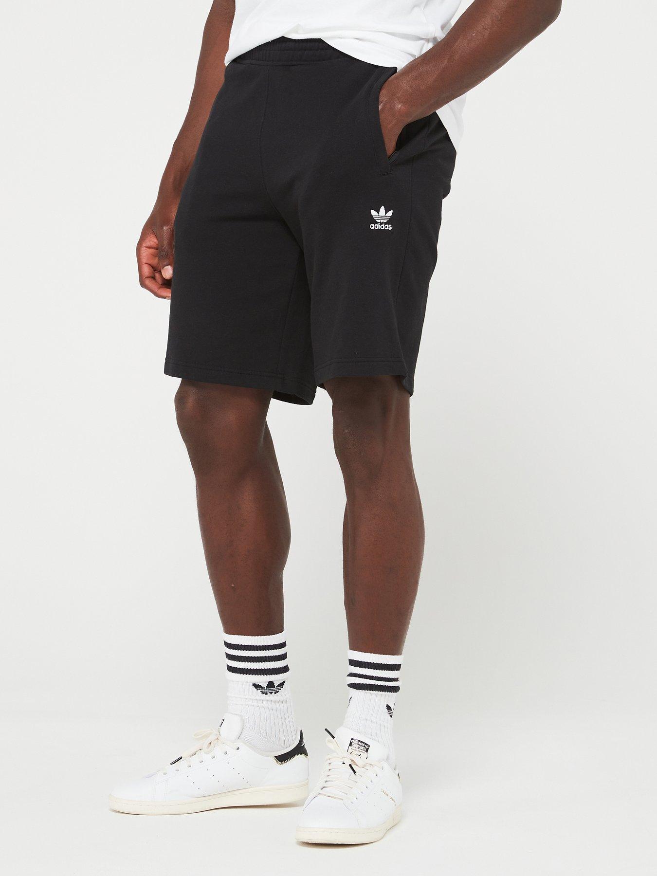 front image of adidas-originals-mens-essentials-short-black