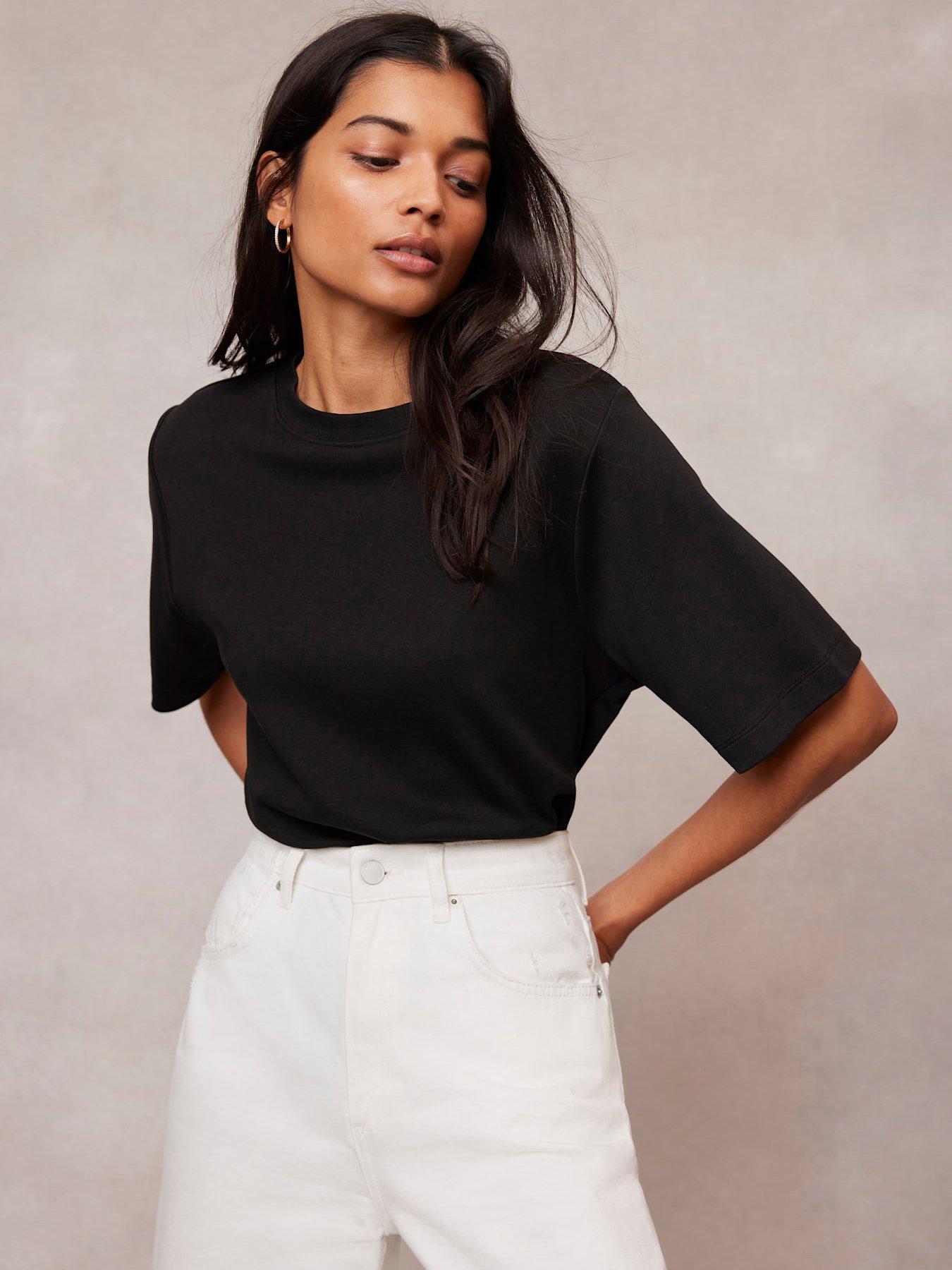  image of mint-velvet-black-ultimate-cotton-t-shirt