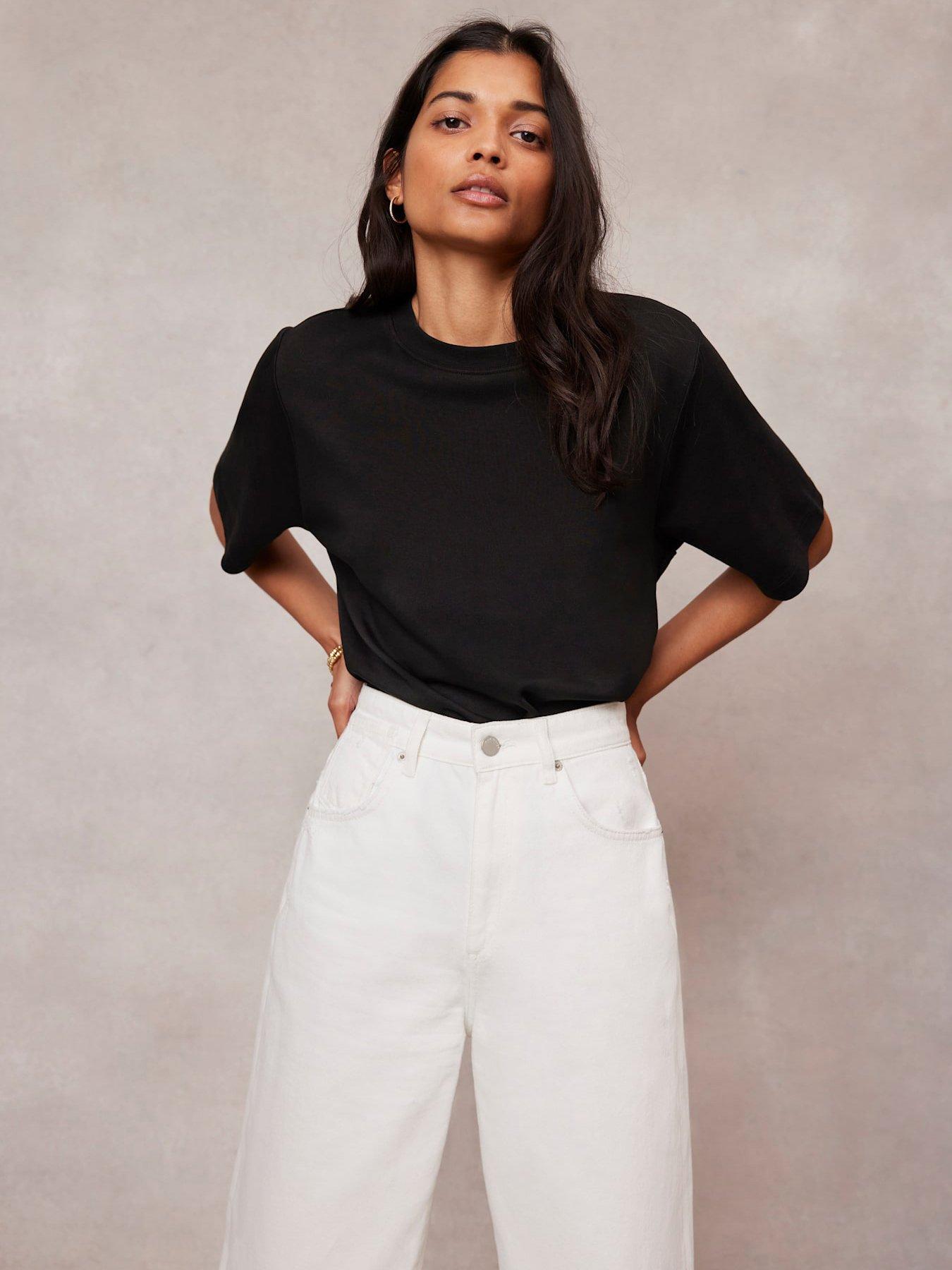 image of mint-velvet-black-ultimate-cotton-t-shirt