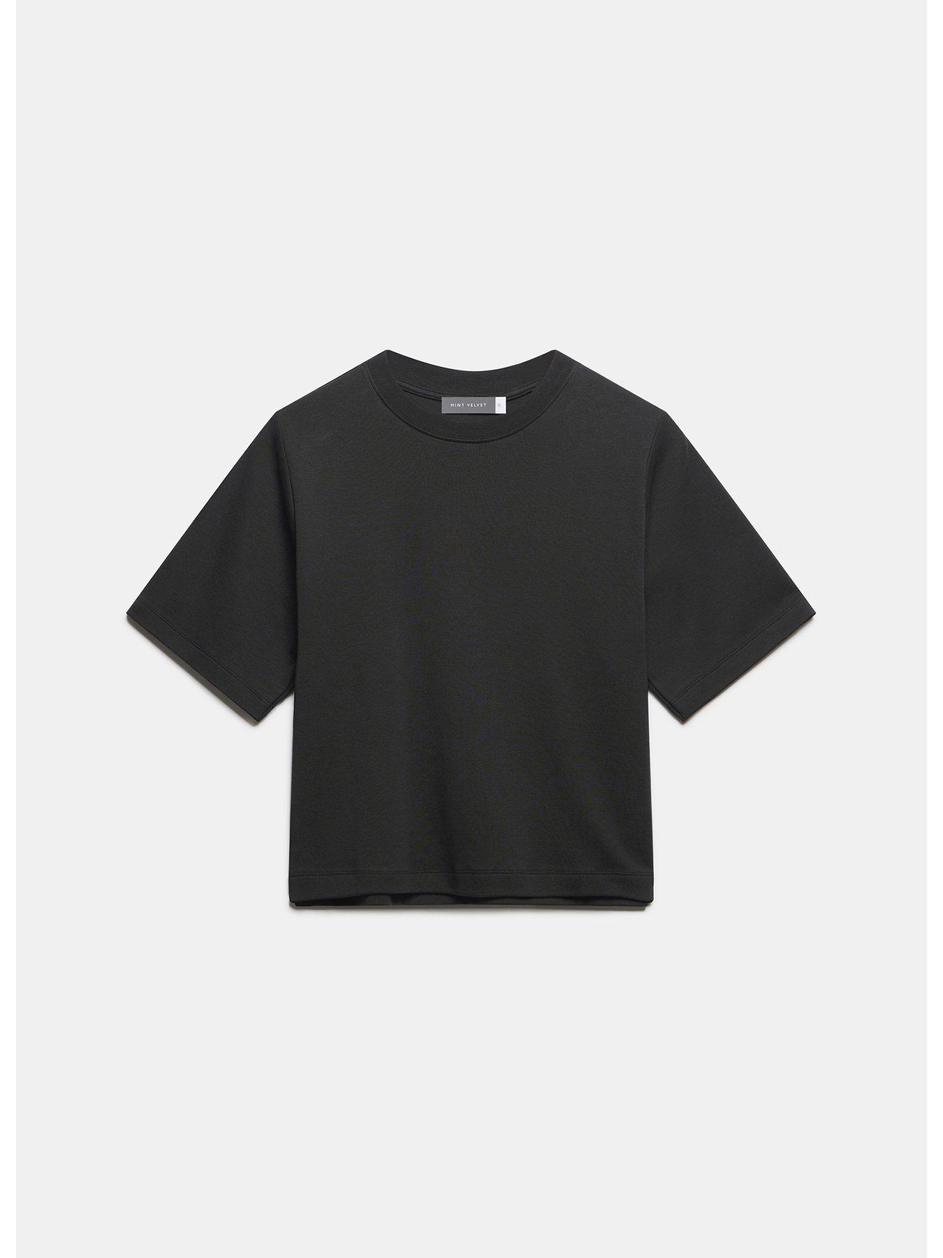  image of mint-velvet-black-ultimate-cotton-t-shirt