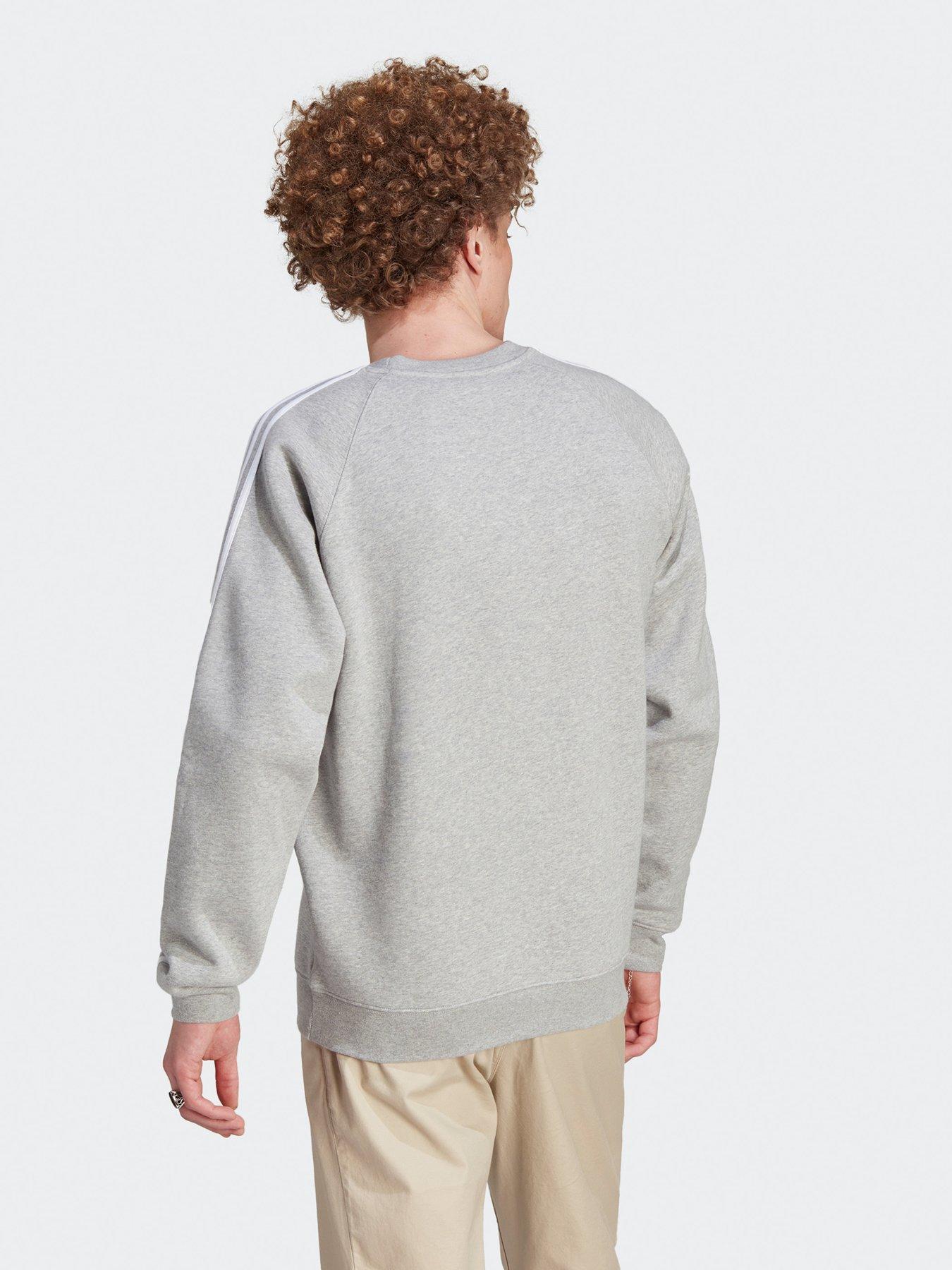  image of adidas-originals-mens-3-stripes-crew-grey