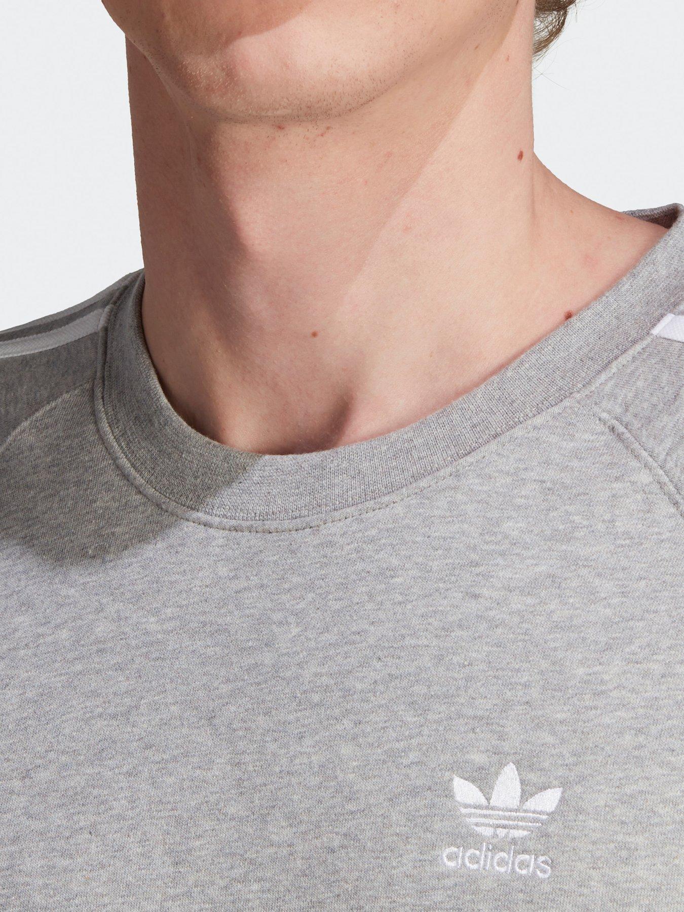  image of adidas-originals-mens-3-stripes-crew-grey