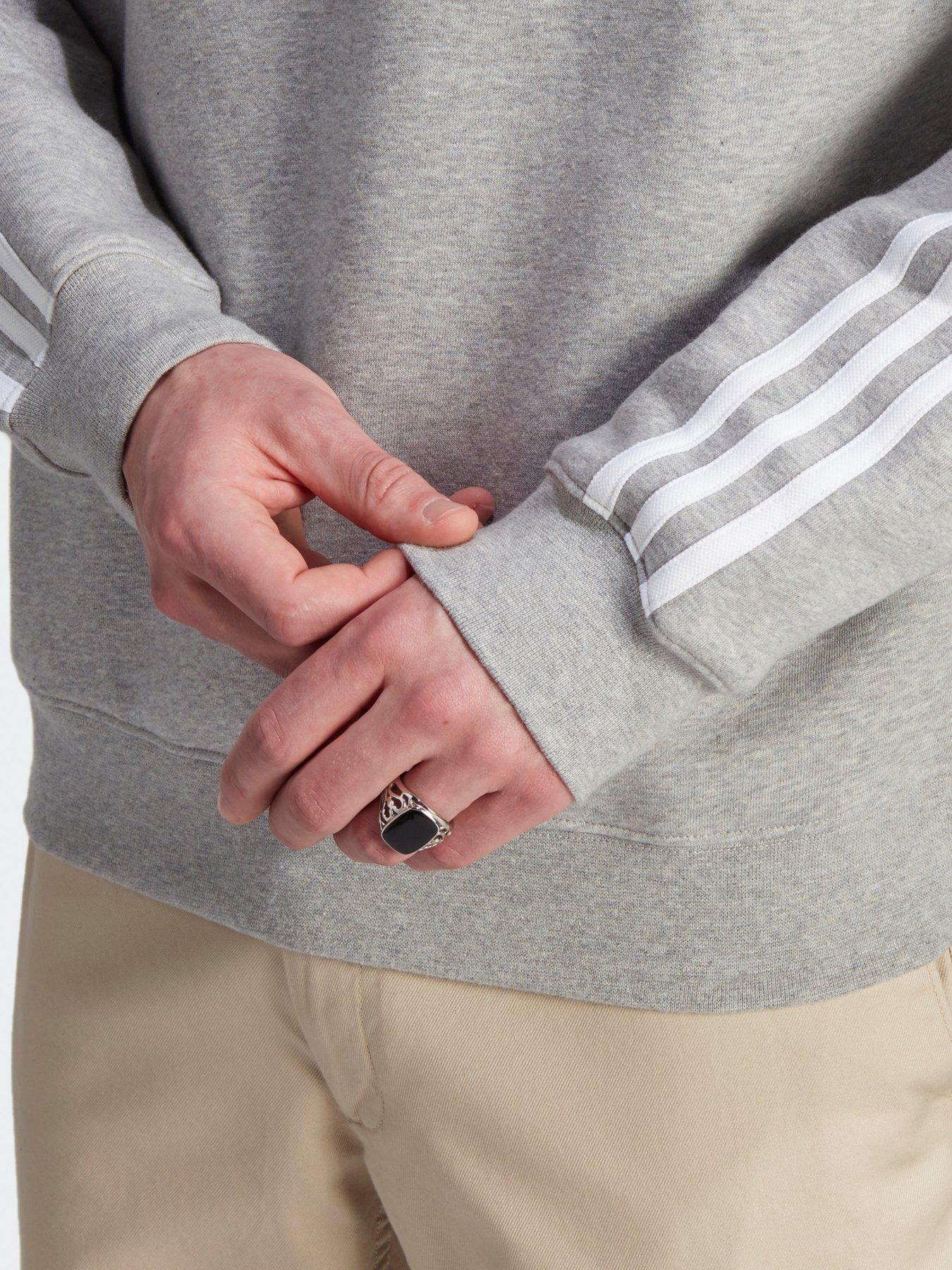  image of adidas-originals-mens-3-stripes-crew-grey