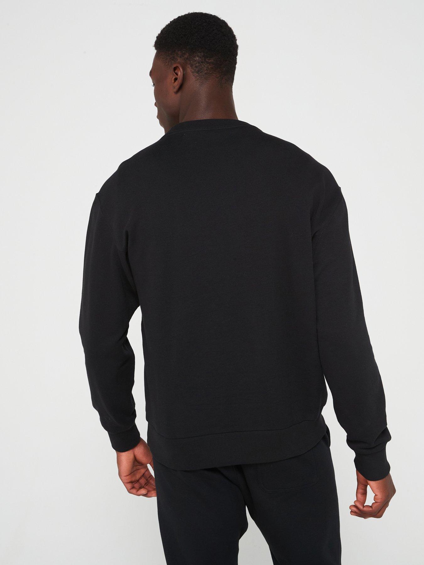  image of adidas-sportswear-mens-all-season-french-terry-crew-sweatshirt-black