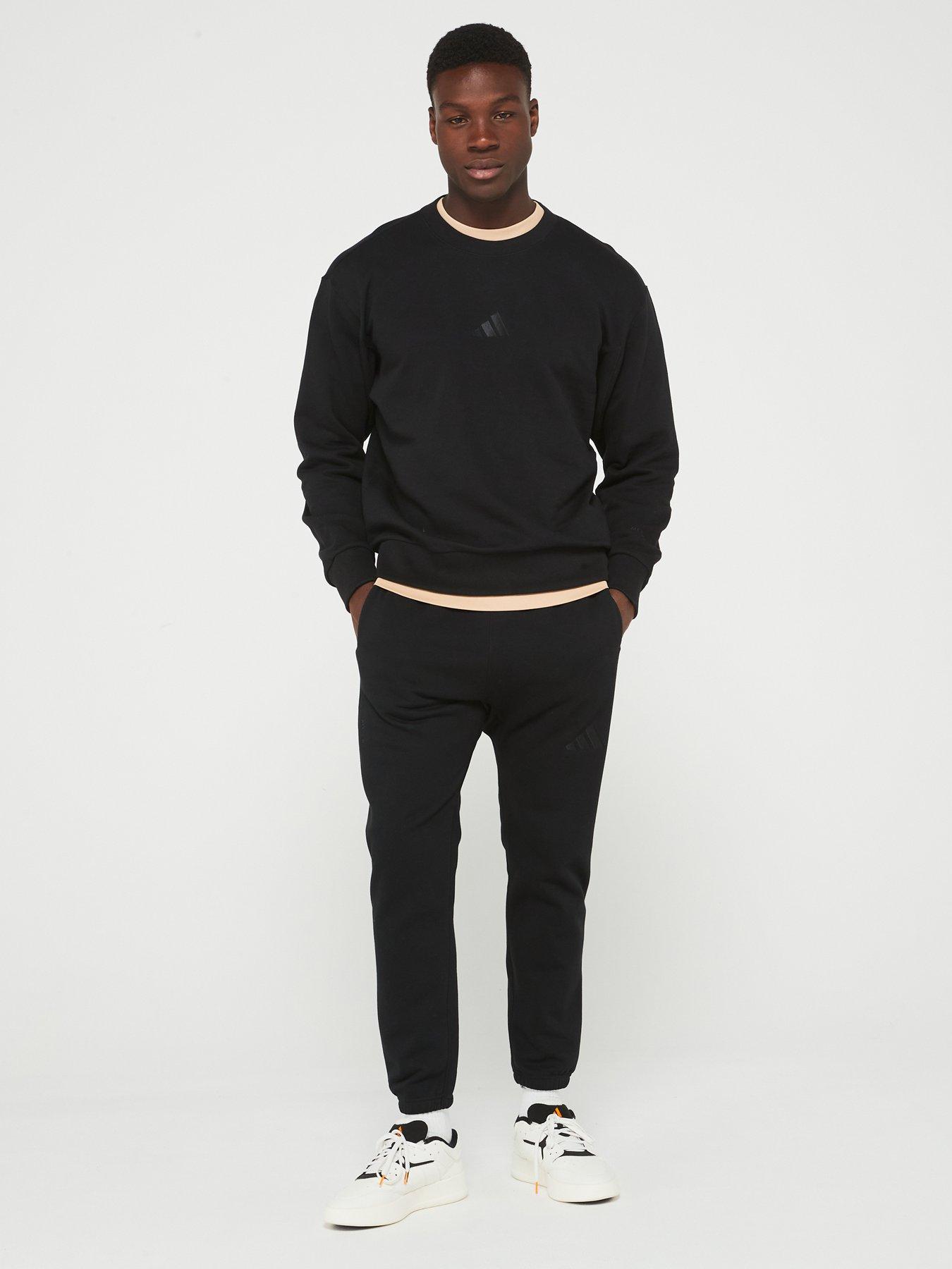  image of adidas-sportswear-mens-all-season-french-terry-crew-sweatshirt-black