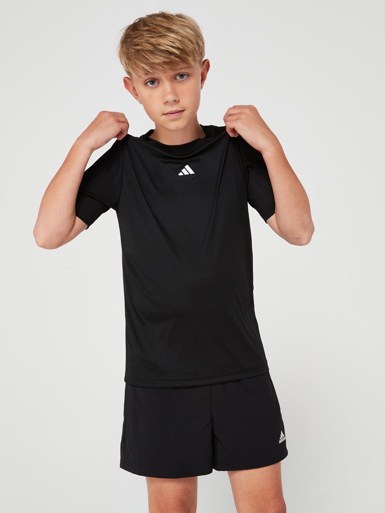 adidas Junior Boys Train Essentials T-Shirt - Black/White