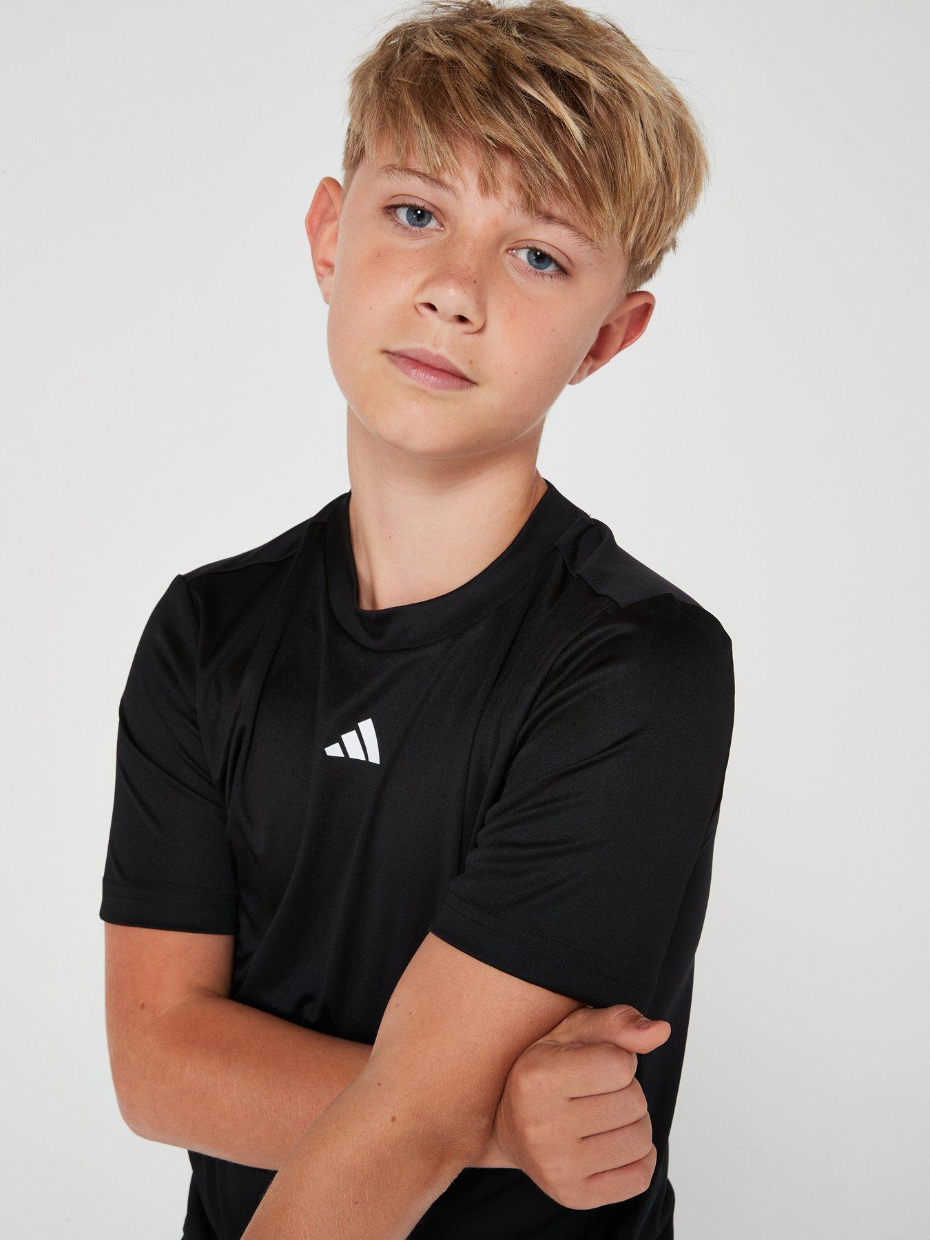  image of adidas-junior-boys-train-essentials-t-shirt-blackwhite
