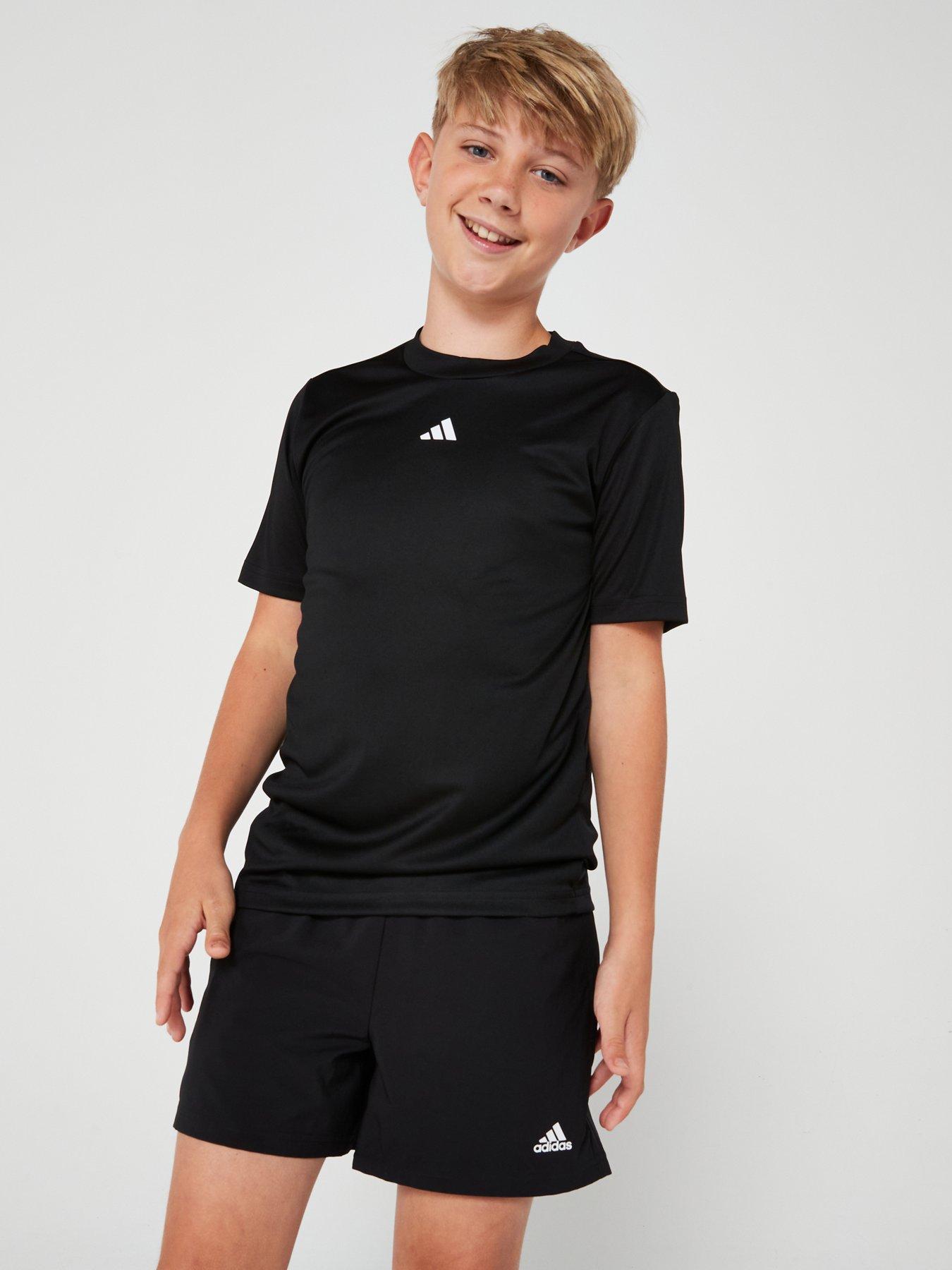  image of adidas-junior-boys-train-essentials-t-shirt-blackwhite