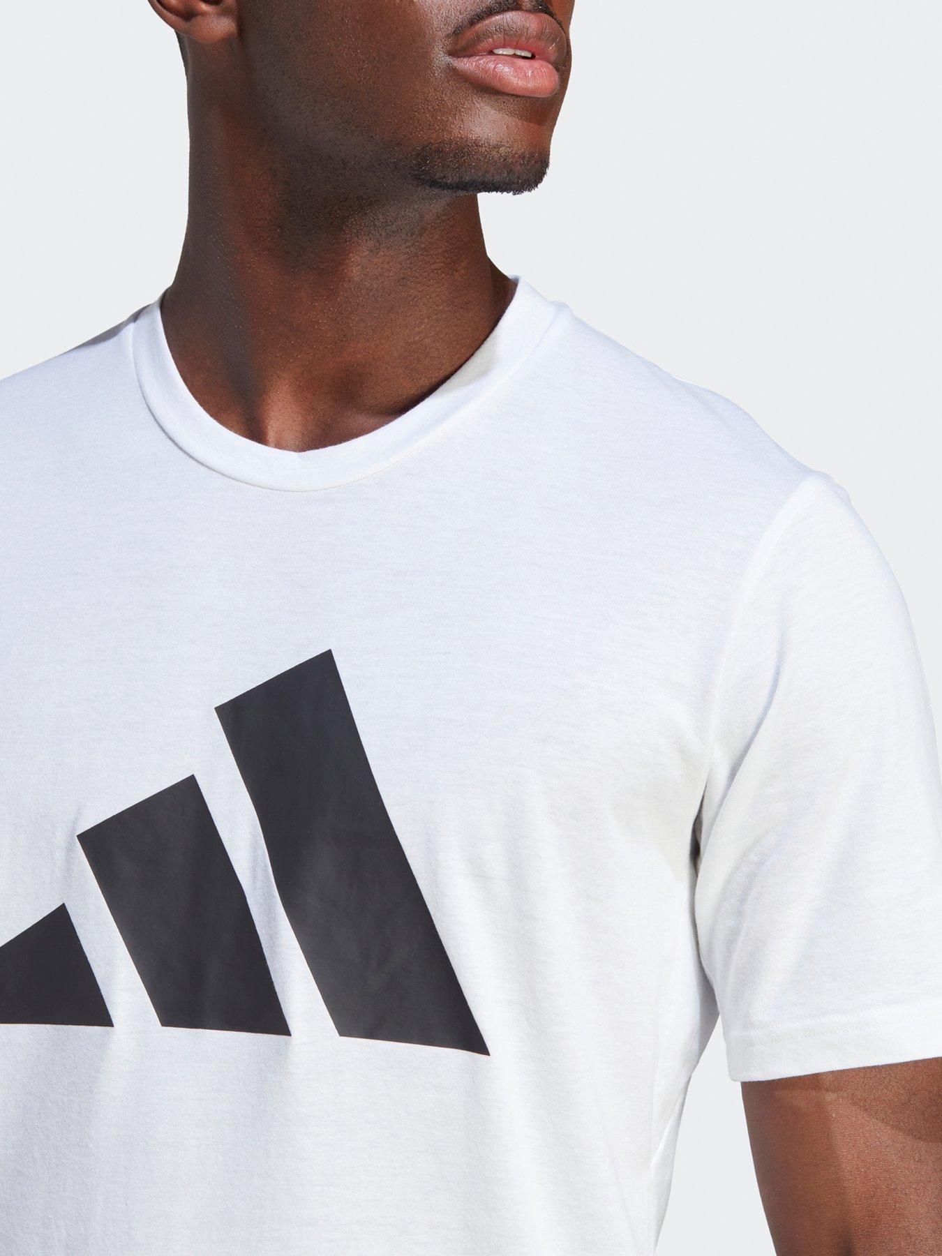 image of adidas-mens-train-essentials-logo-t-shirt-whiteblack