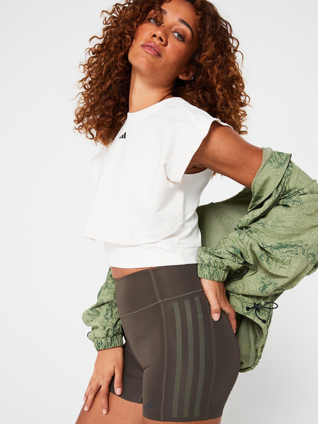  image of adidas-womens-training-optime-4-inch-shorts-khaki