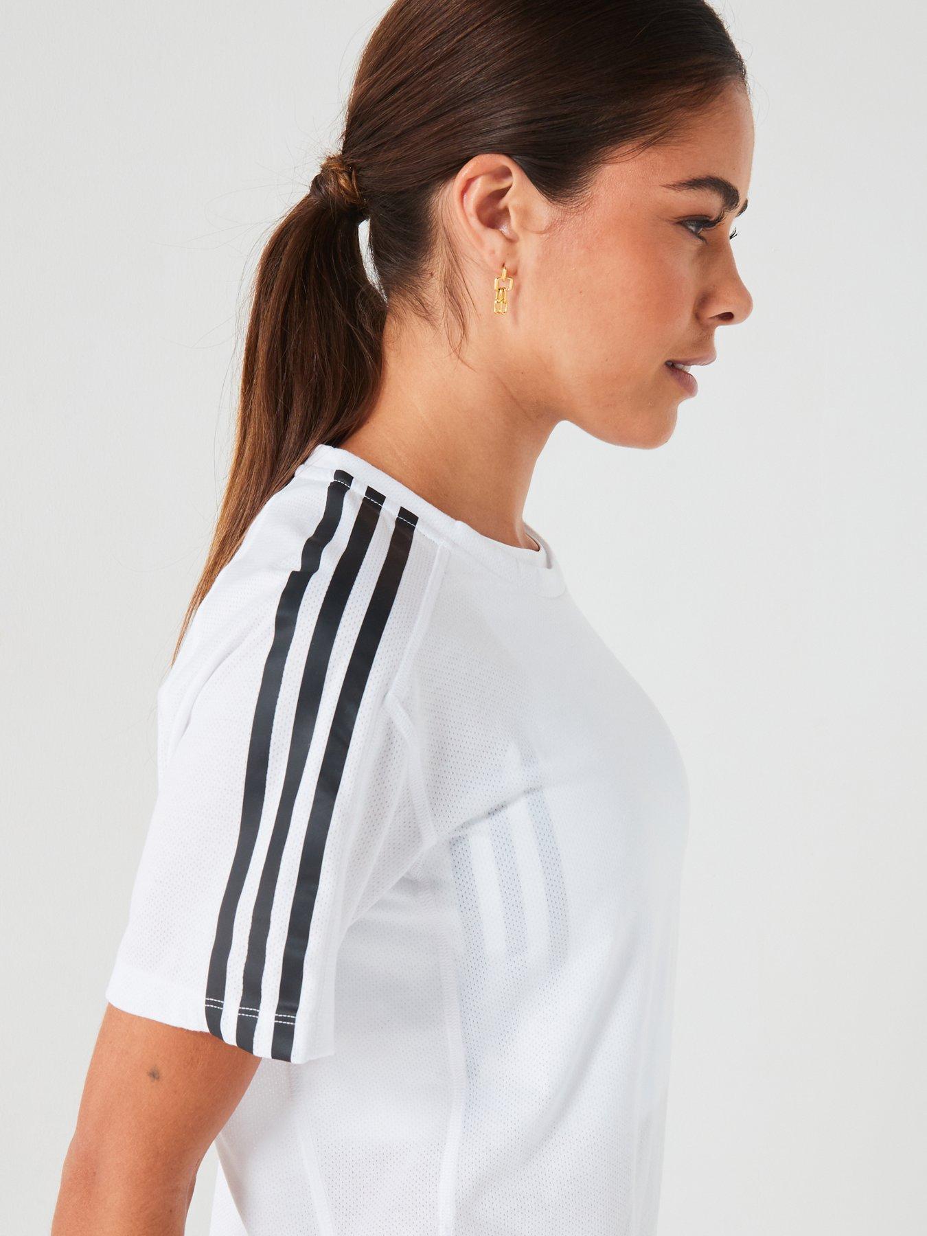  image of adidas-womens-running-own-the-run-e-3-stripe-t-shirt-white