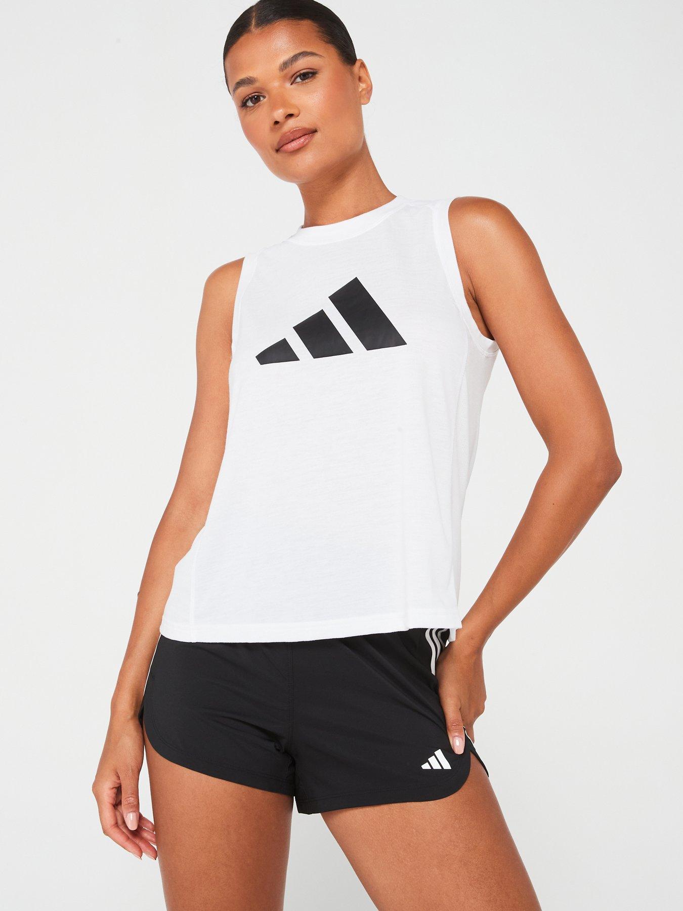 undefined Womens Train Essentials Logo Tank - White