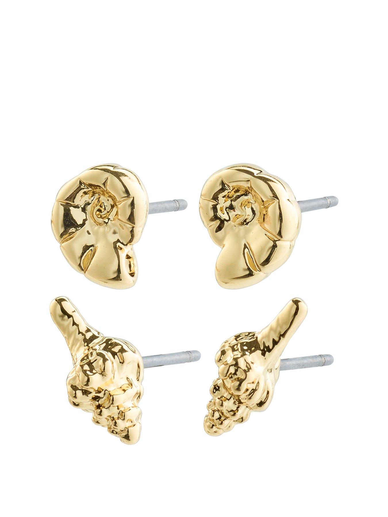 undefined FORCE earrings, 2-in-1 set, gold-plated