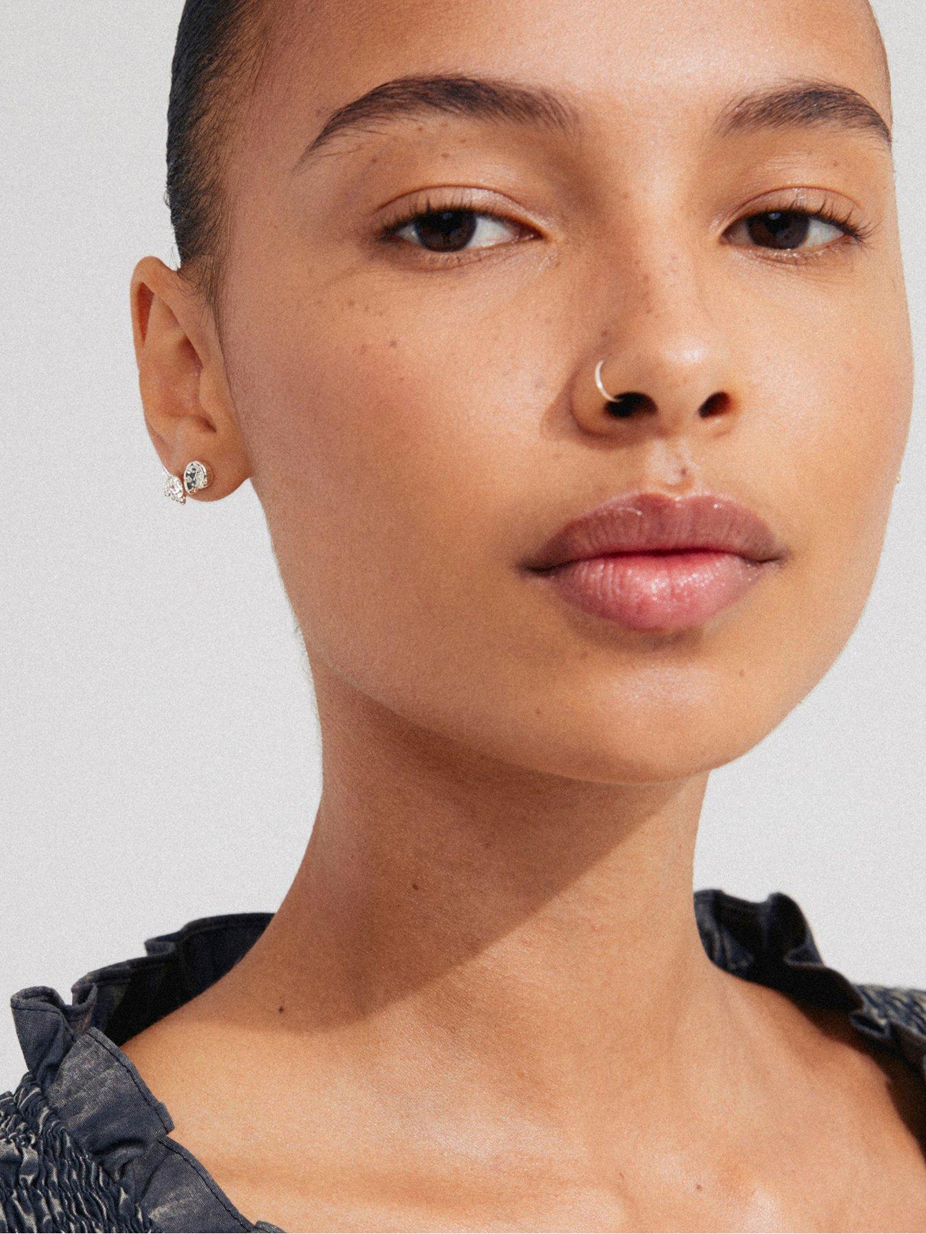 Image 3 of 3 of Pilgrim FORCE&nbsp;earrings, 2-in-1 set, silver-plated