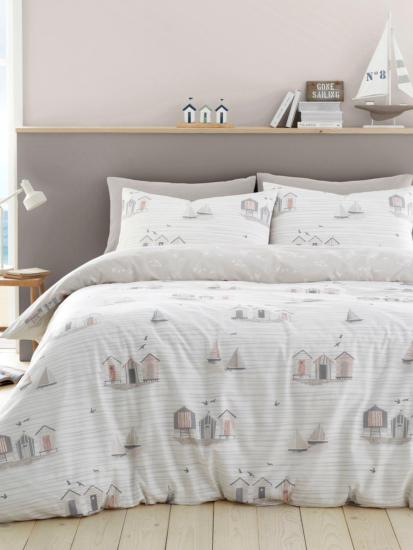 undefined Beach Huts Duvet Cover Set - Natural