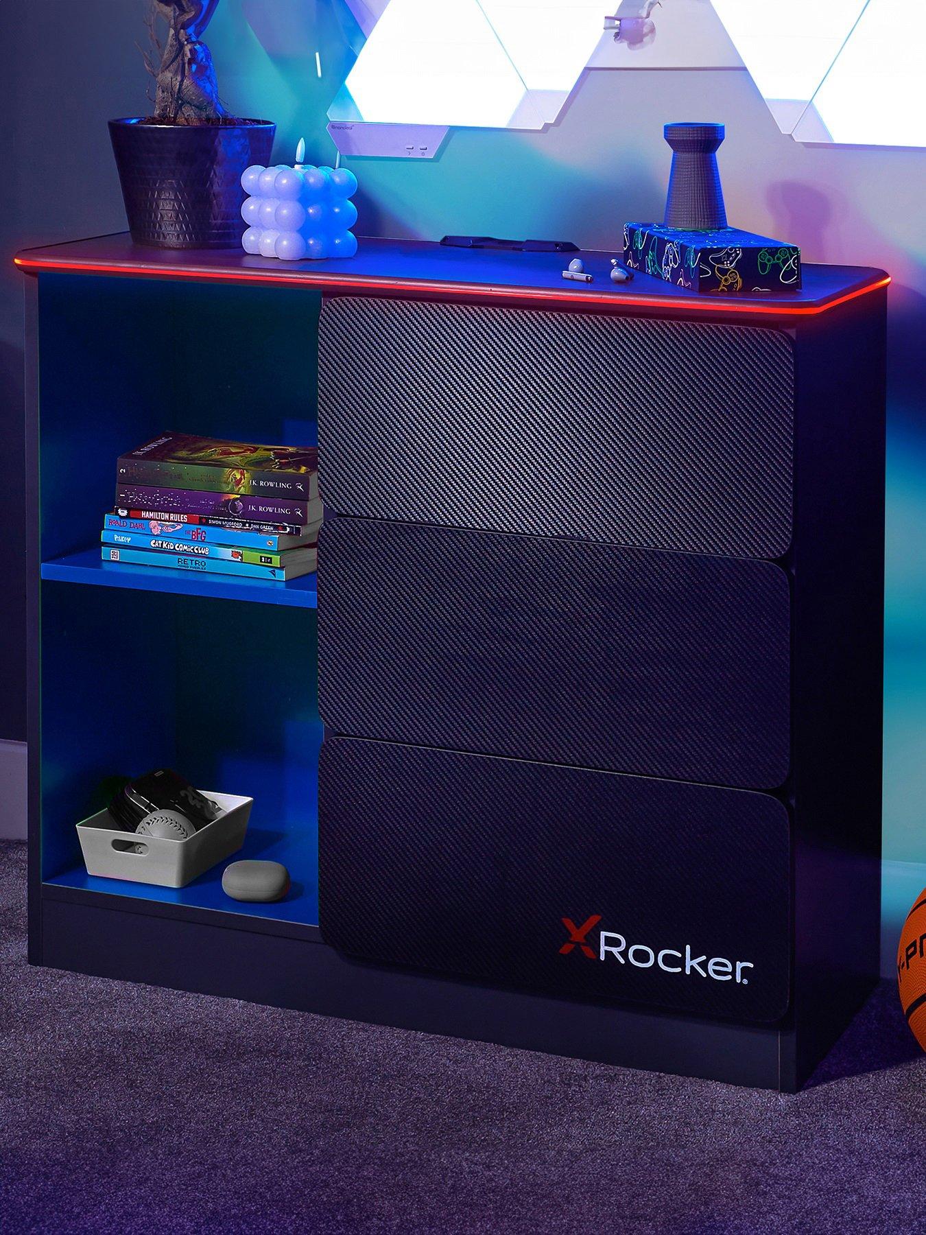 X Rocker Carbon-tek Chest of Drawers with Neo Fibre LED Lighting