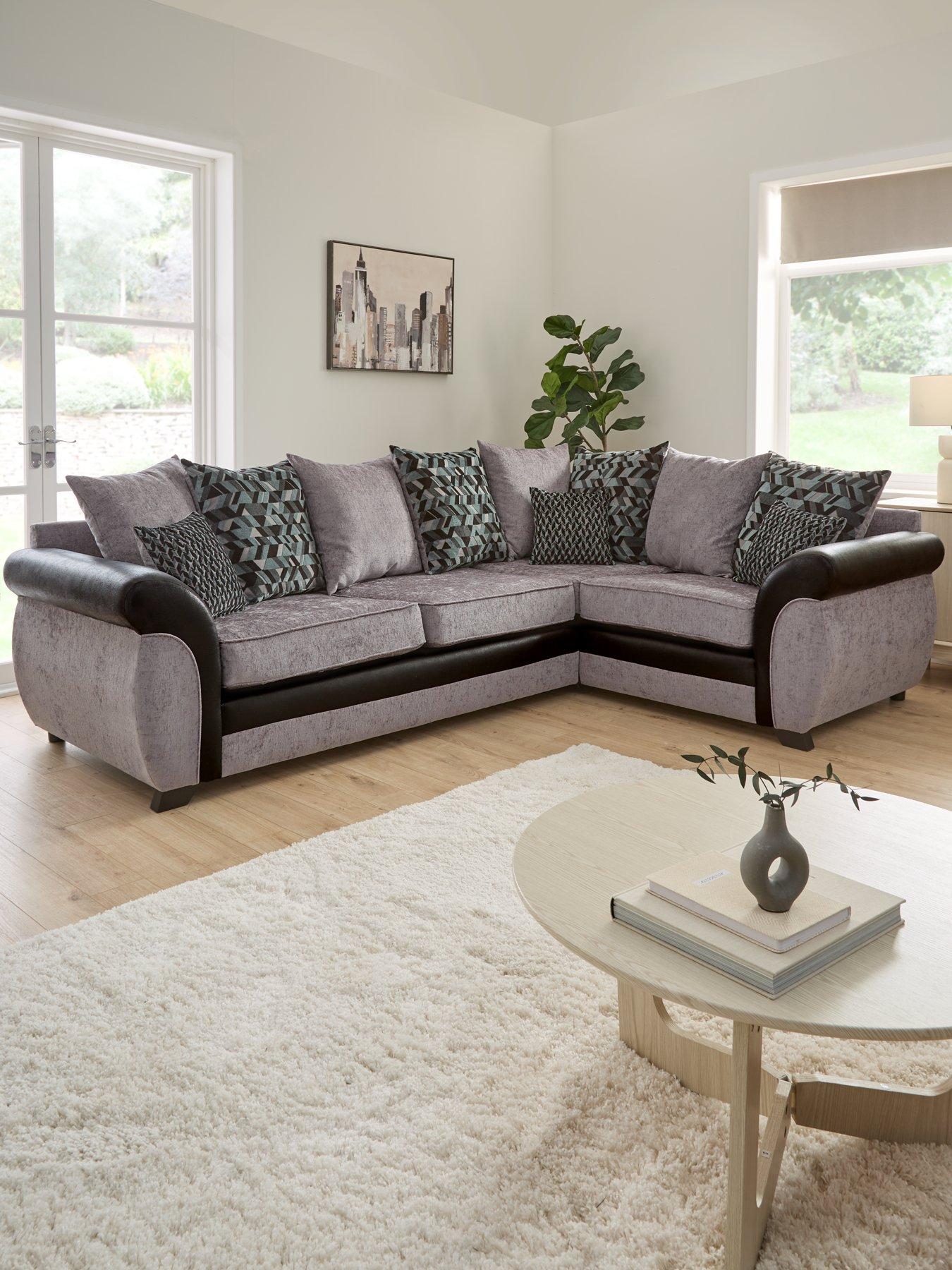 Image 1 of 6 of The Very Collection Narva Fabric/Faux Leather Right Hand Corner Group Sofa&nbsp;- Made to Order in the UK
