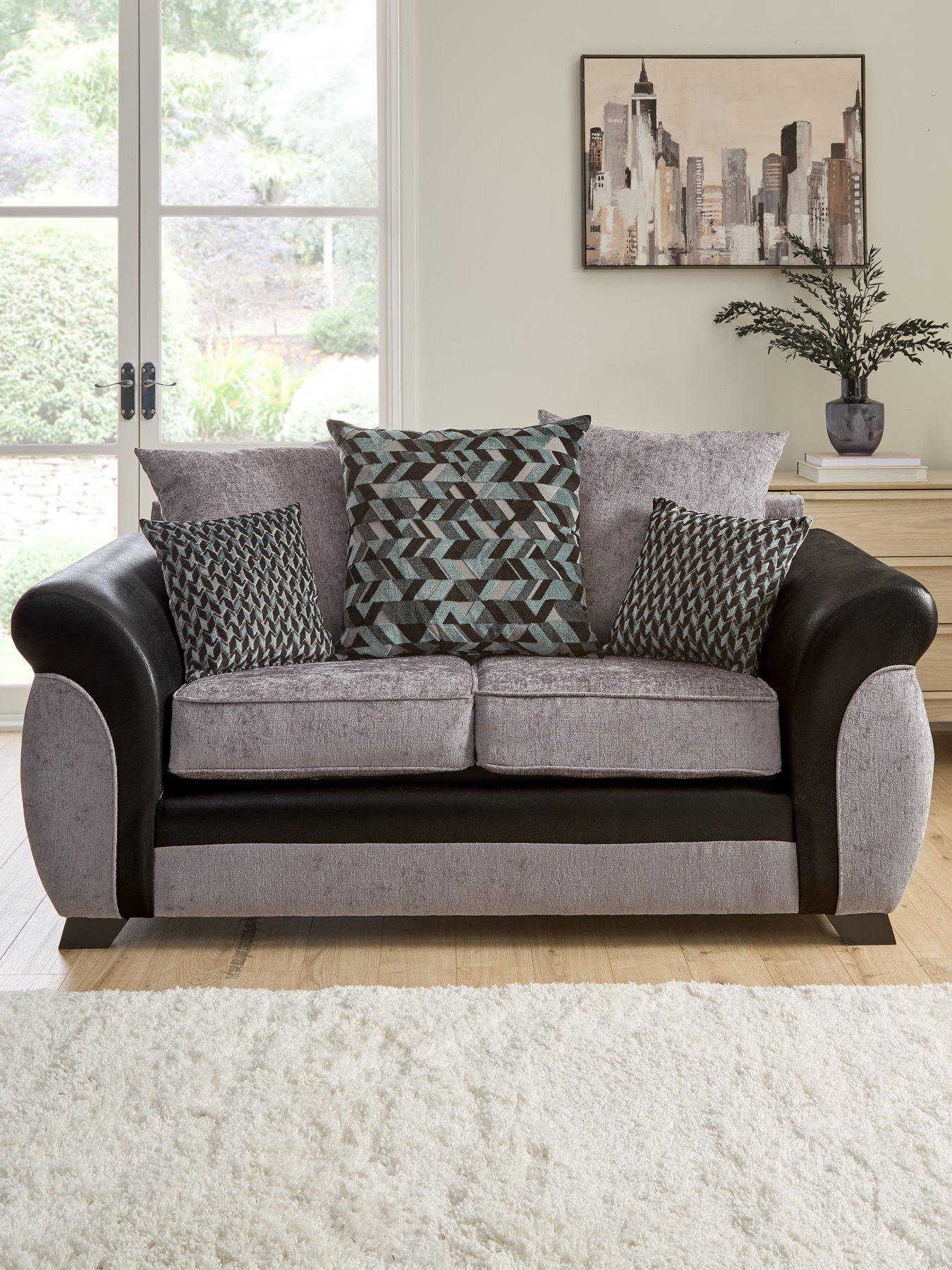 The Very Collection Narva Fabric/Faux Leather 2 Seater Sofa - Made to Order in the UK
